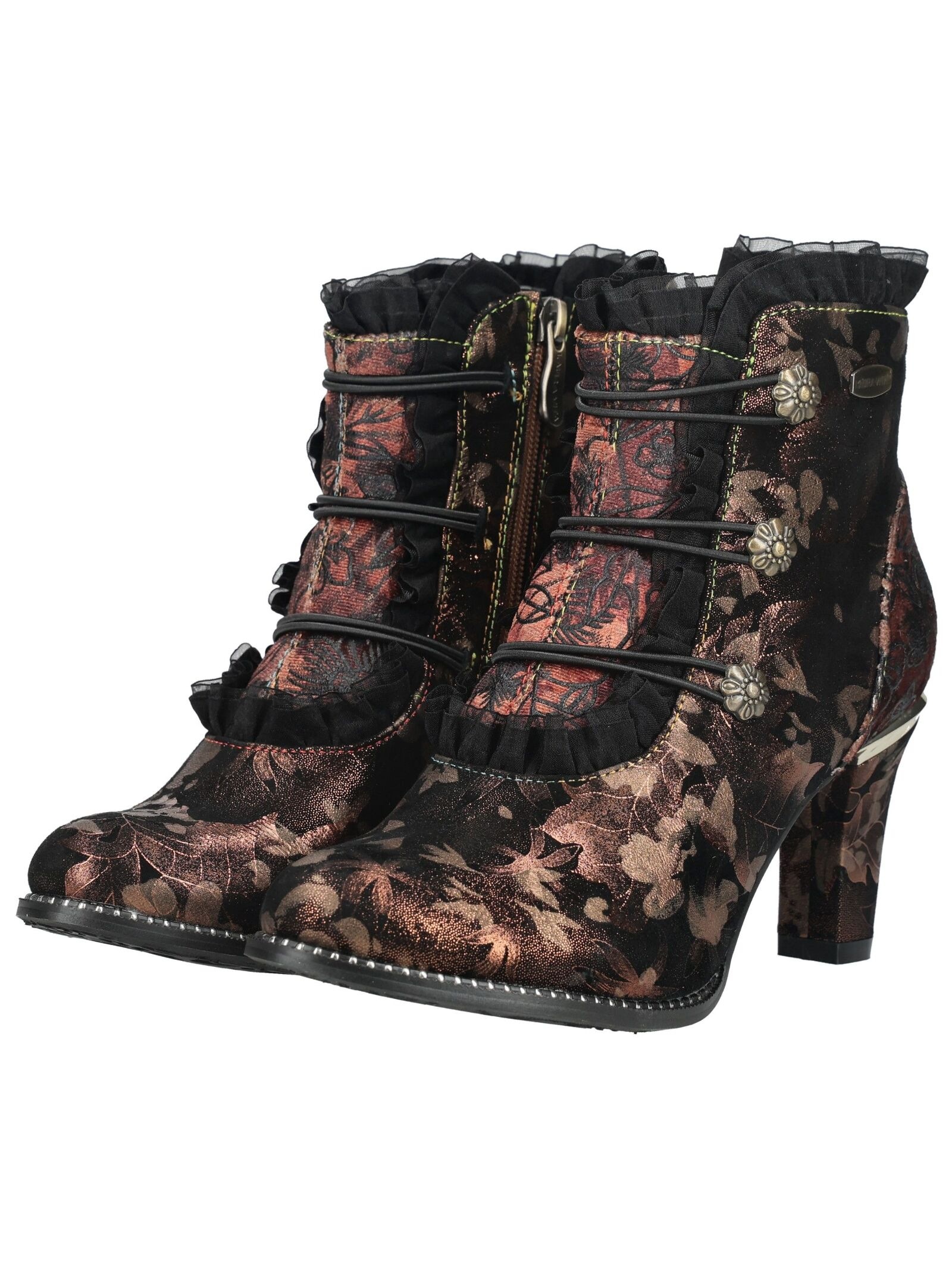 LAURA VITA High-Heel-Stiefelette »LAURA VITA Stiefelette Leder/Textil«