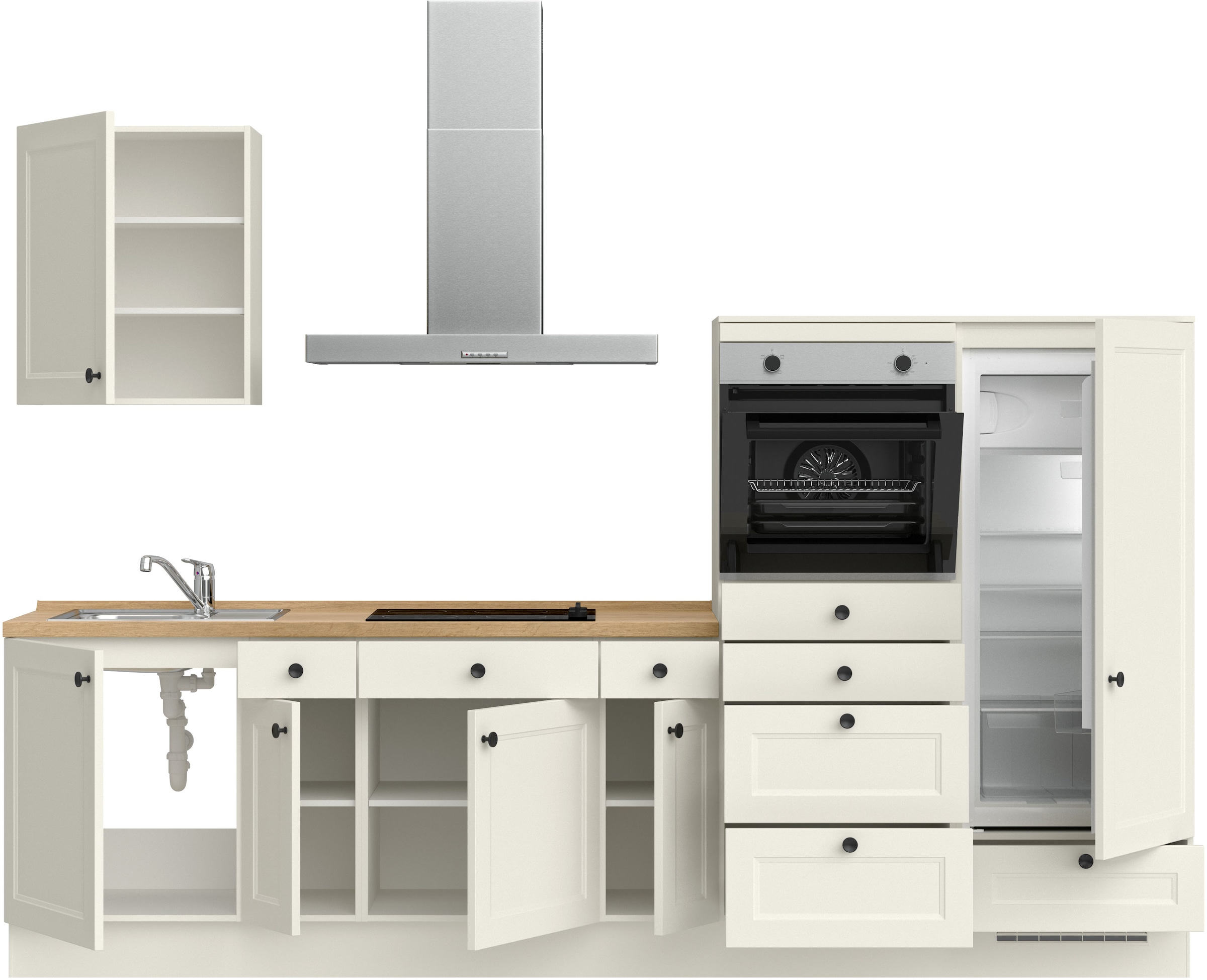 nobilia® Küchenzeile »"Cascada I"«, vormontiert, Ausrichtung wählbar, Breite 300 cm, wahlw. mit E-Geräten