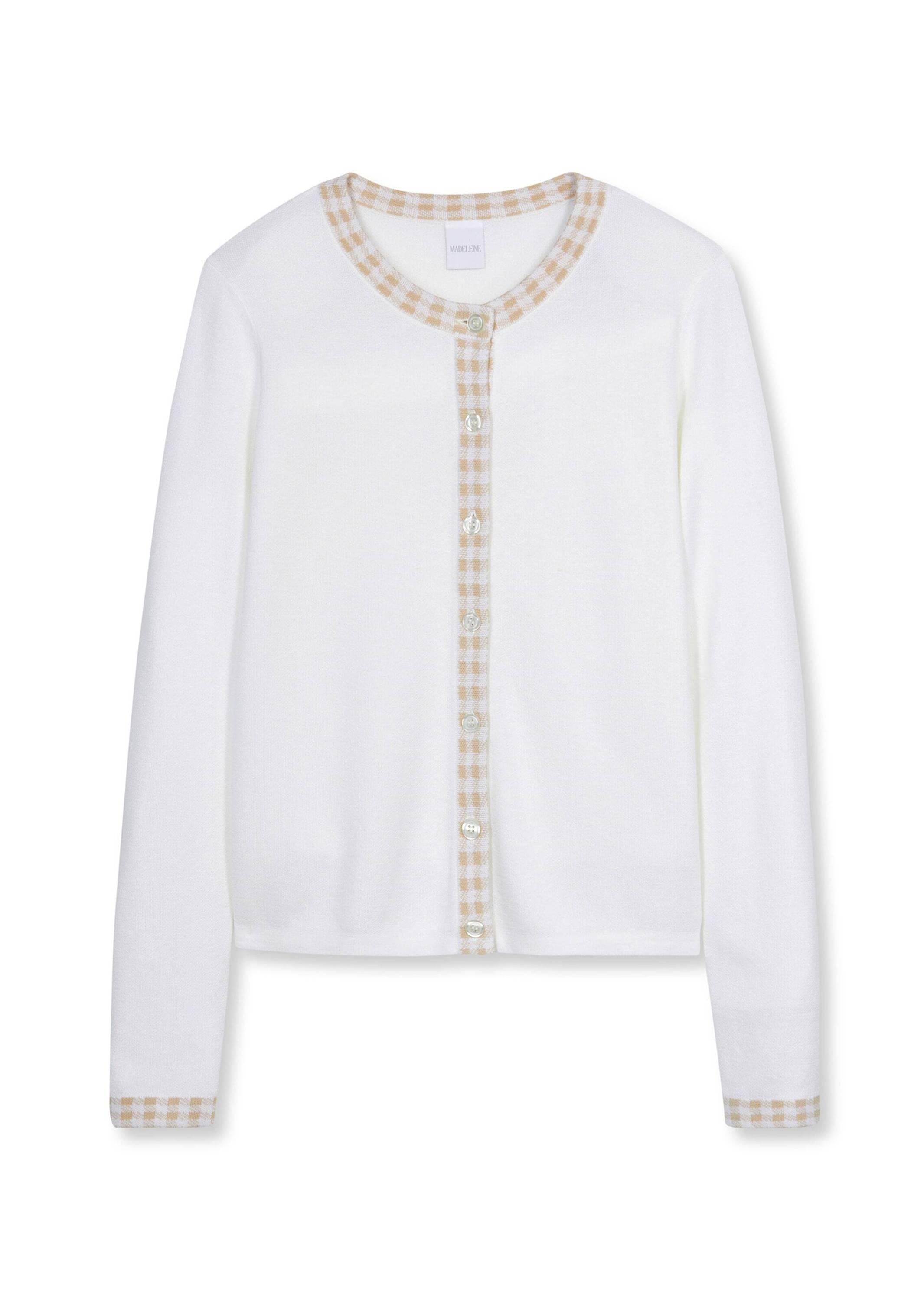 MADELEINE Strickjacke "Strickjacke Strickjacke mit Vichy-Karo-Akzenten" günstig online kaufen