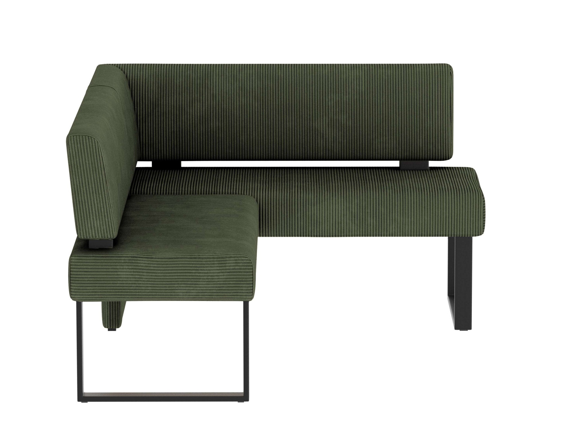 Eckbank OTTO HOME "Oliver mit Metallgestell, Küchenbank", grün (dunkelgrün (castello 8641), schwarz), B:180cm H:89cm T:140cm, Holzwerkstoff, Massivholz, Polyester, Sitzbänke, Eckbank, verschiedene Bezüge Cord Esszimmerbank OTTOs Choice 3