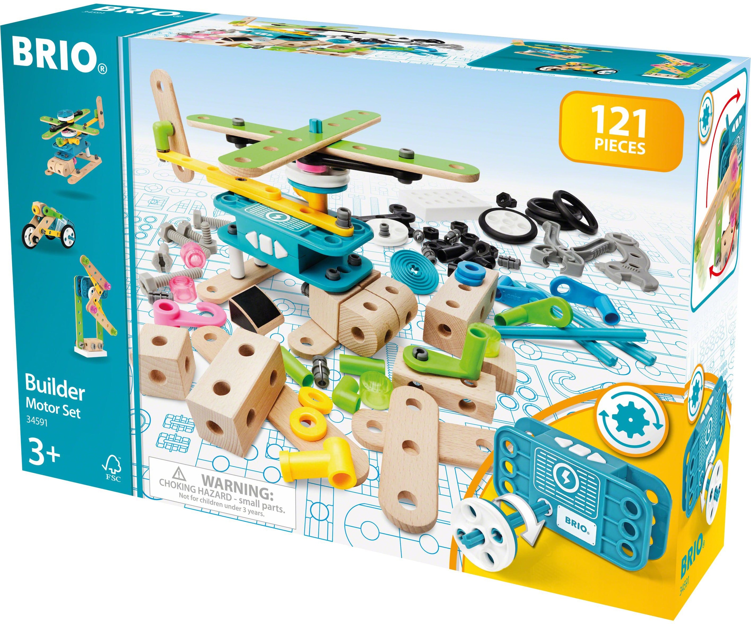 BRIO® Konstruktions-Spielset »Builder Motor-Set«, (121 St.), mit batteriebetreibenem Motor, FSC®- schützt Wald - weltweit