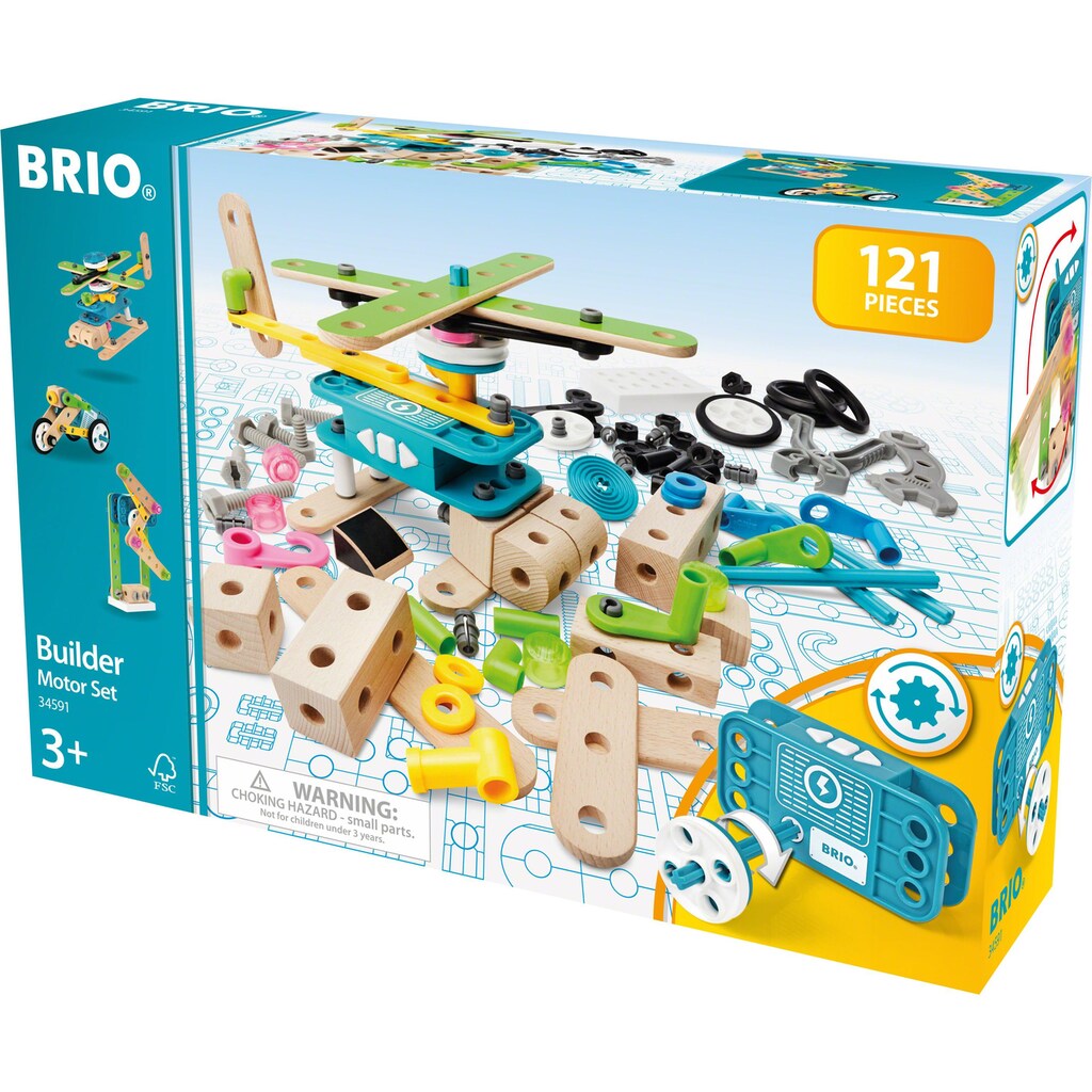 BRIO® Konstruktions-Spielset »Builder Motor-Set«, (121 St.)
