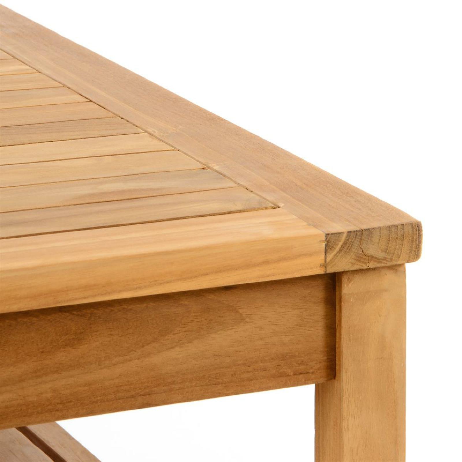 Garten-Essgruppe VCM "3-tlg. Sitzgruppe Garten Tisch Bank Holz Teak", braun, B:69cm, Obermaterial: 100% Holz Wood., Sitzmöbel-Sets 5