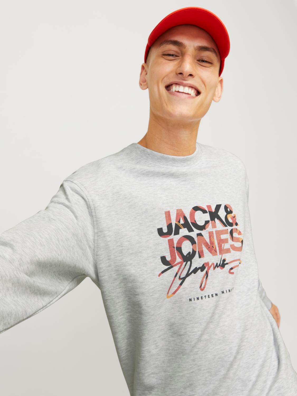 Jack & Jones Sweater JORARUBA AOP BRANDING SWEAT CREW NECK günstig online kaufen