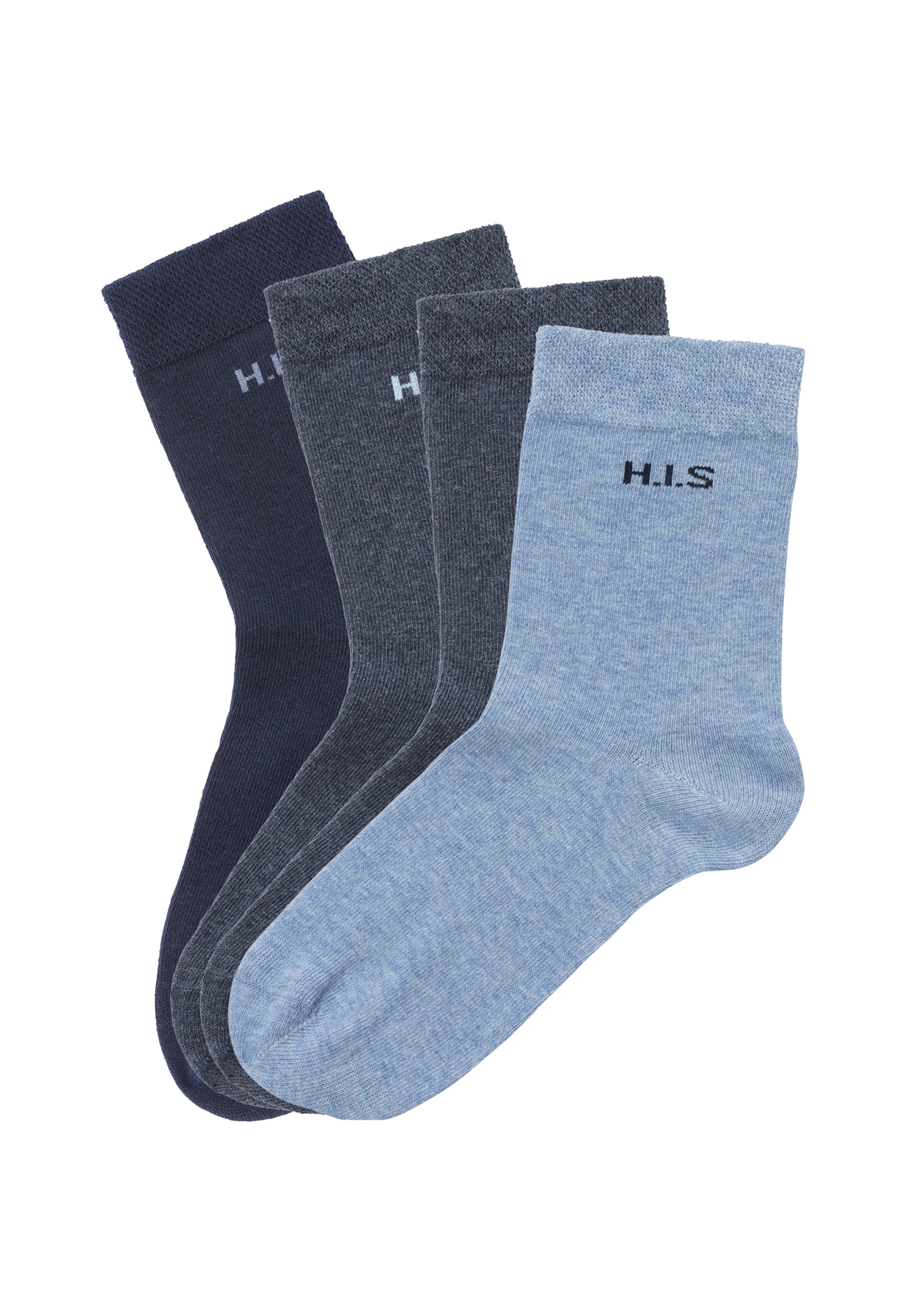 H.I.S Socken Packung, 4 Stk. tlg. ohne einschneidendes Bündchen günstig online kaufen