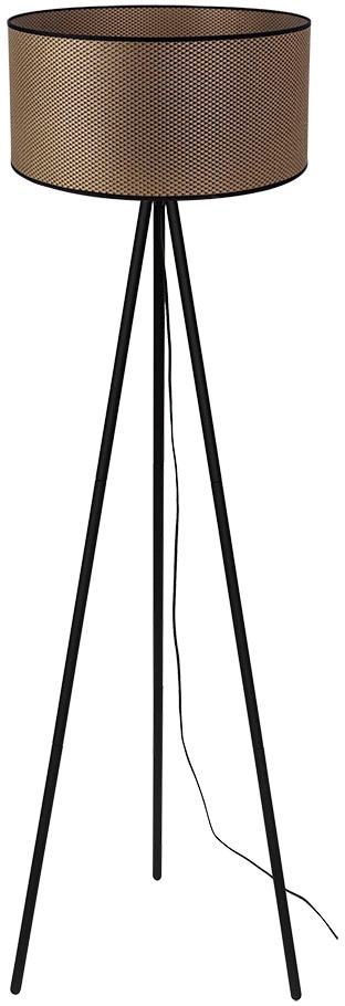 Leonique Stehlampe »Maeve«, 1 flammig-flammig, Dreibein Stehleuchte aus  Metall, mit Stoffschirm Schwarz-Braun-Gold | BAUR | Standleuchten