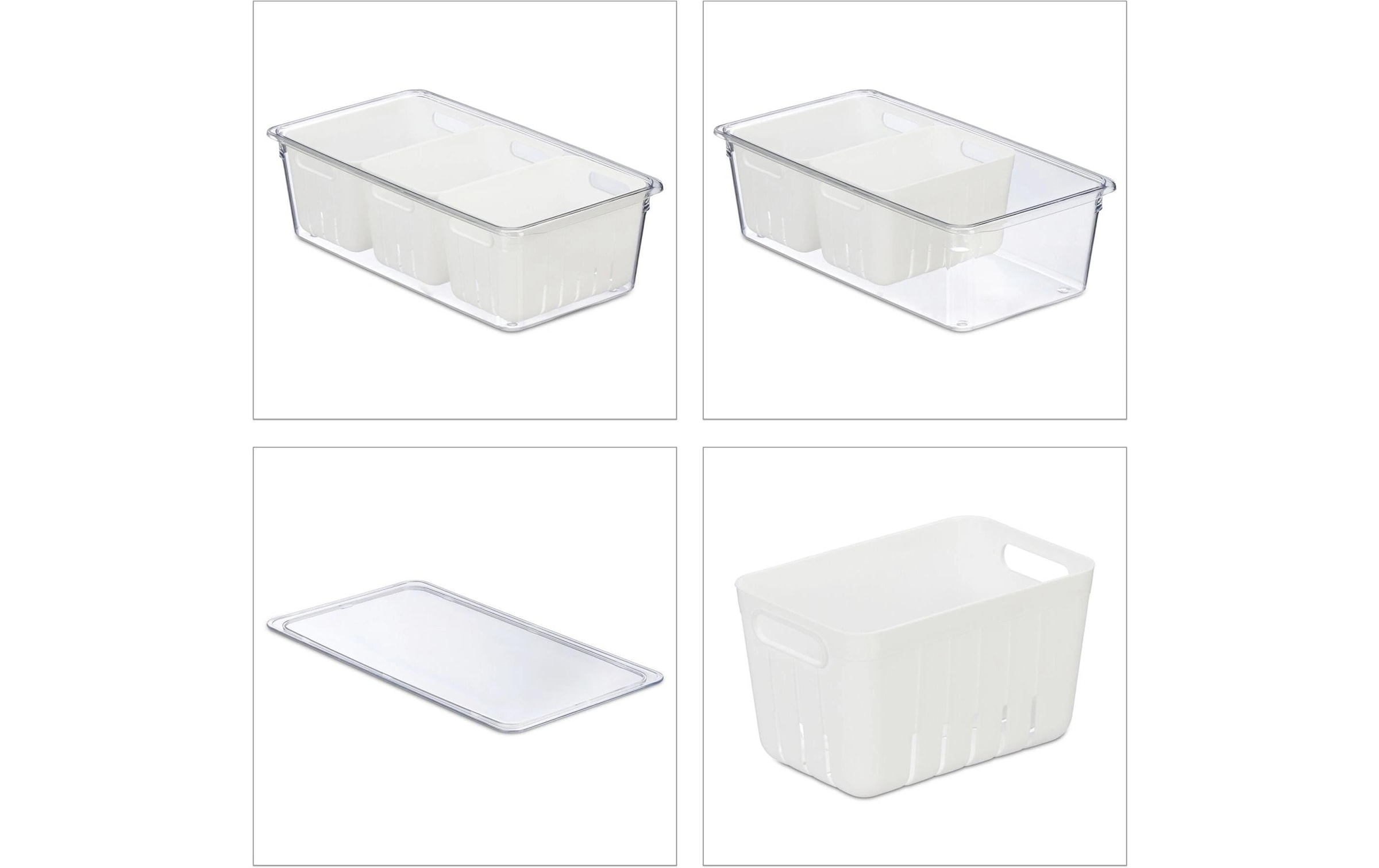 relaxdays Organizer »600 g, 3 Stück, Transparent/Weiss«