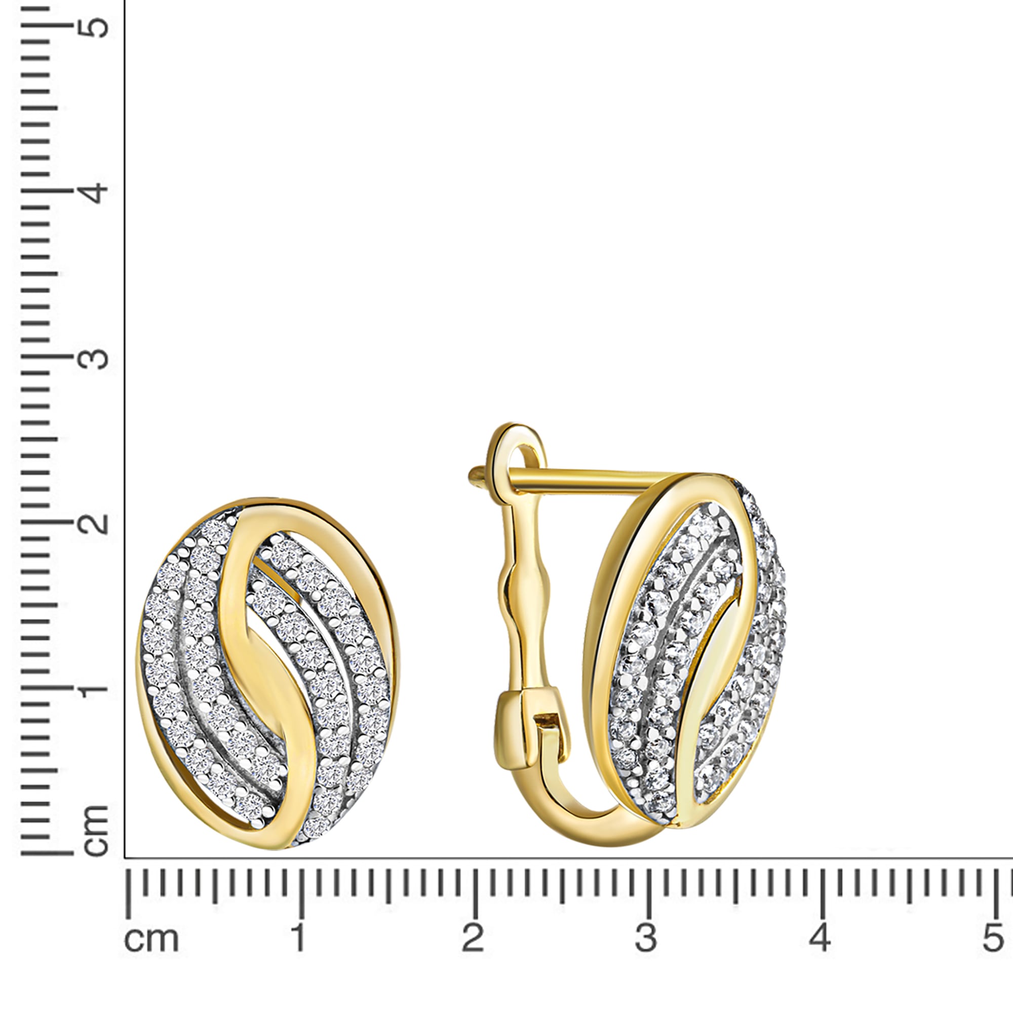 Fascination by Ellen K. Paar Creolen »585/- Gelbgold bicolor Zirkonia«