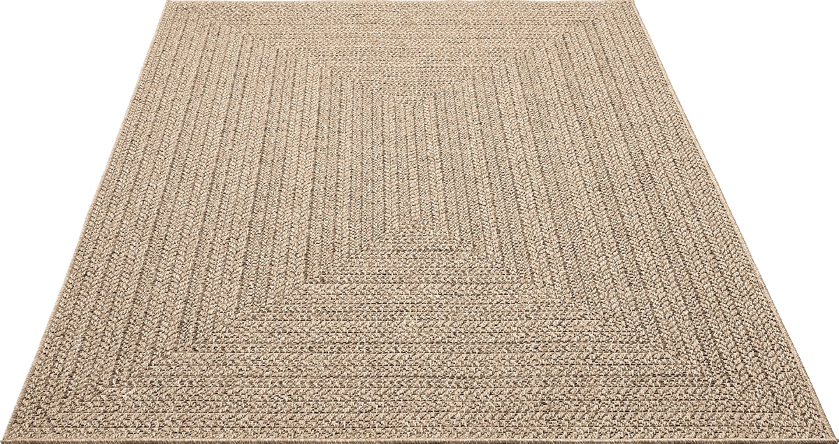 Thumbnail - the carpet Outdoorteppich "Kansas" rechteckig 1 mm Höhe moderner robuster In und Outdoor Teppich Jute Look