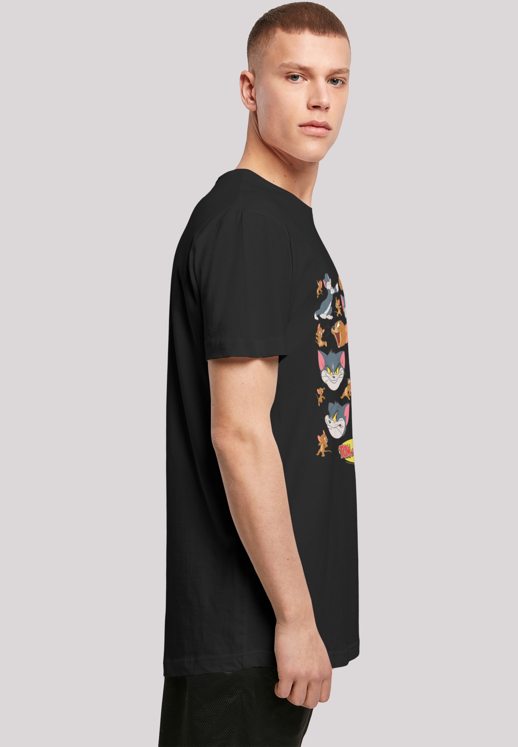 F4NT4STIC T-Shirt »Long Cut T-Shirt Tom and Jerry TV Serie Many Faces«, Herren,Premium Merch,Lang,Longshirt,Bedruckt