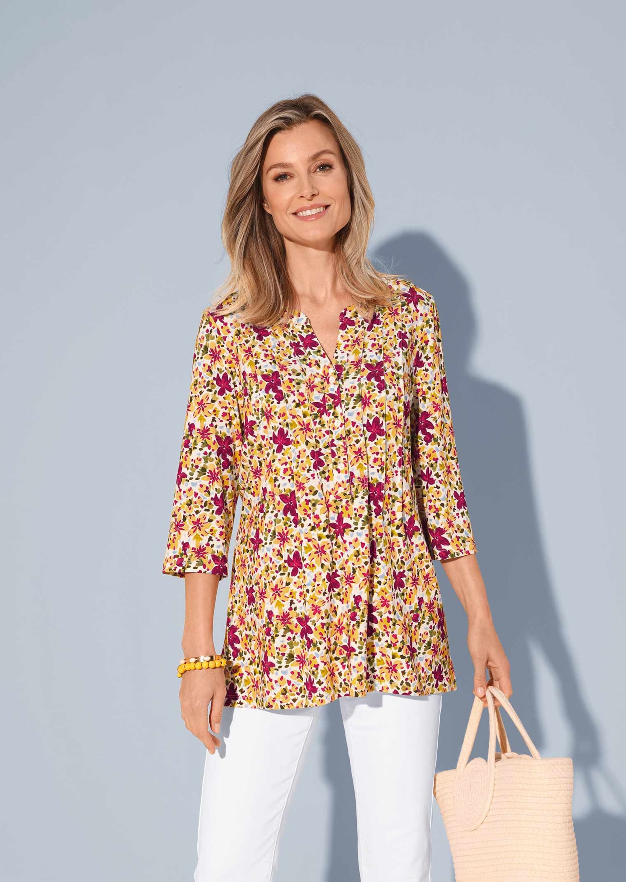GOLDNER Print-Shirt »Figurschmeichelndes Drucktunika-Shirt«