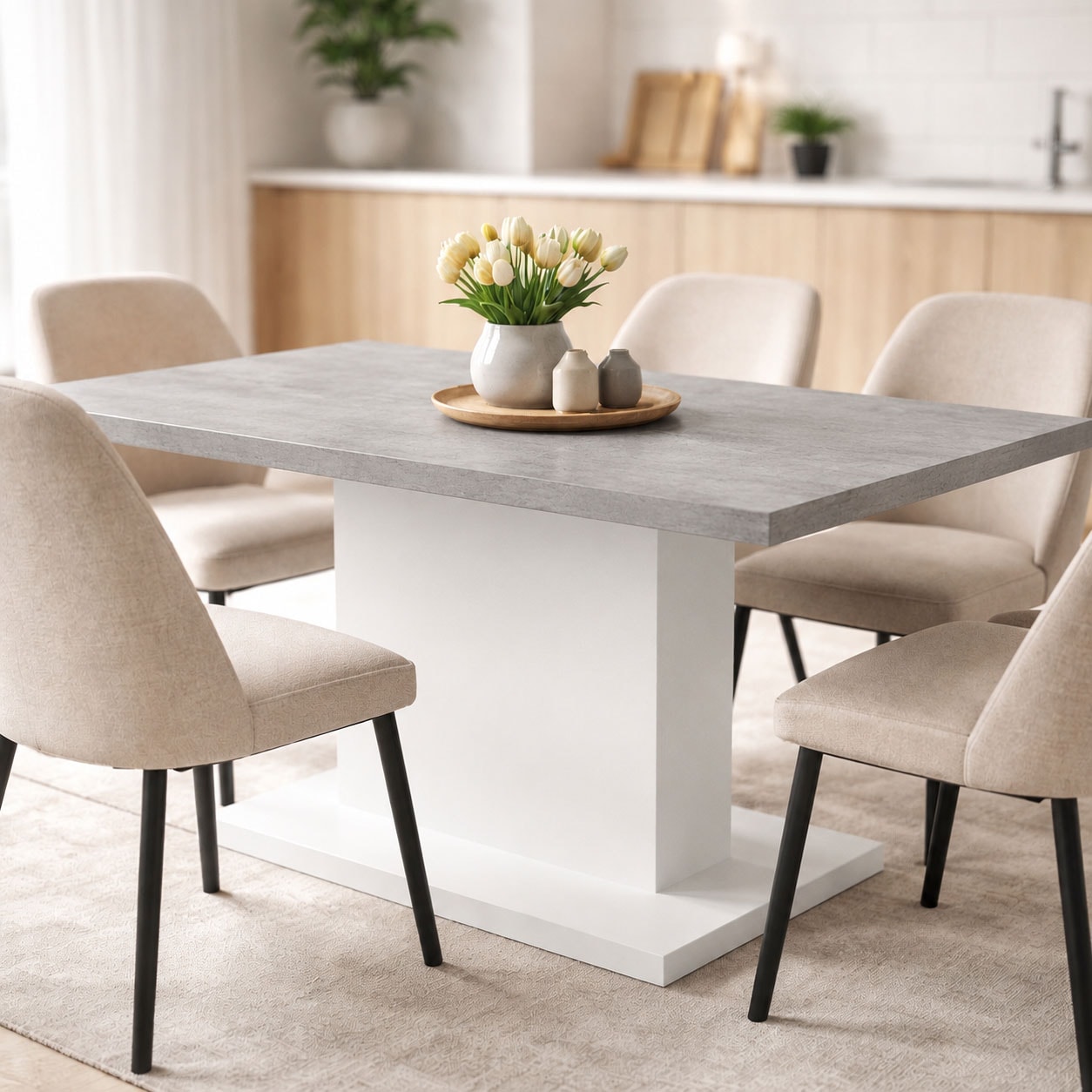 OTTO home Esstisch "Atina Säulentisch, Küchentisch, Speisetisch, Dekortisch" Moderner Esstisch für 4-6 Personen, erhältlich in Trend-Dekoren