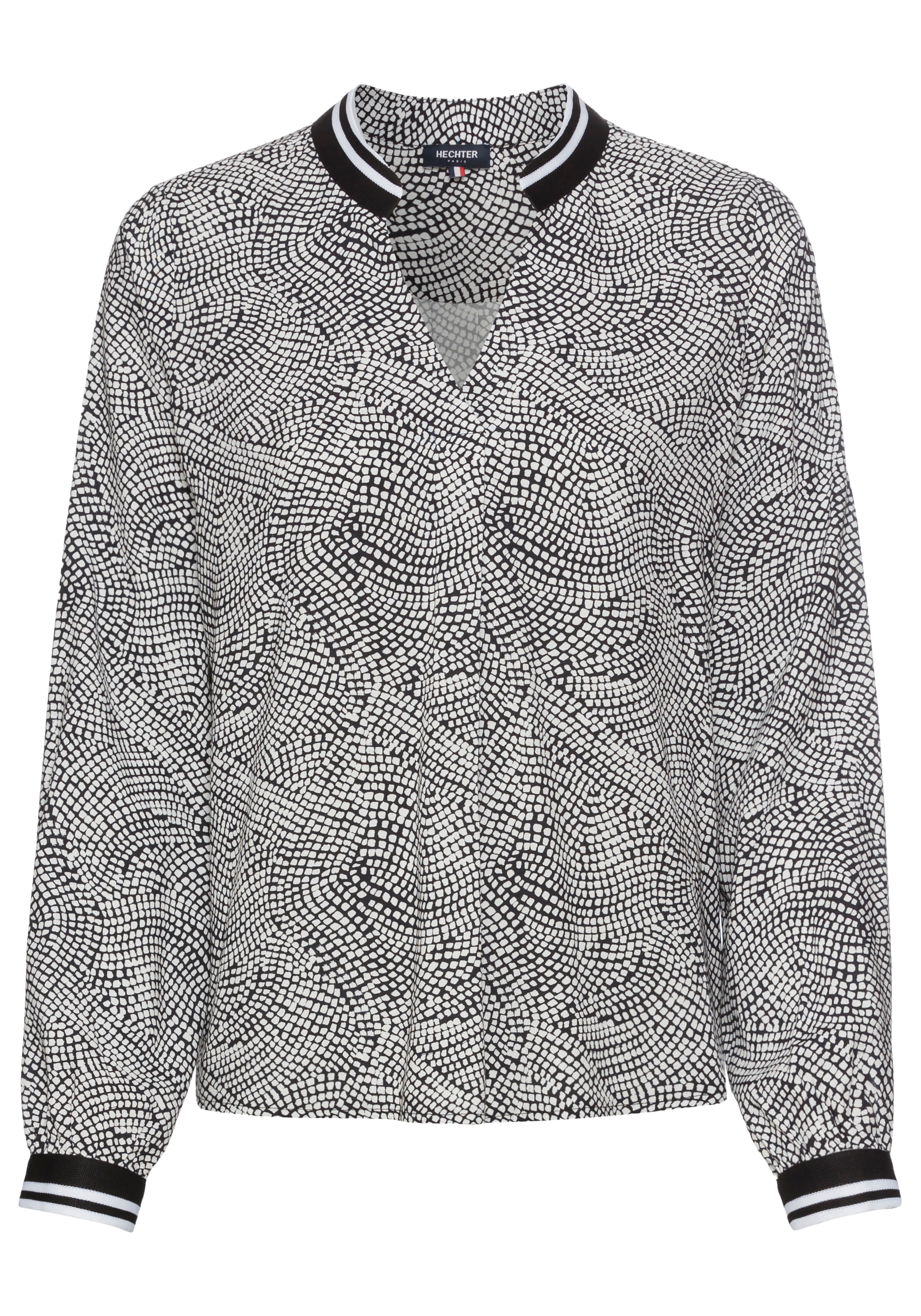 HECHTER PARIS Druckbluse, mit Kontrastkragen