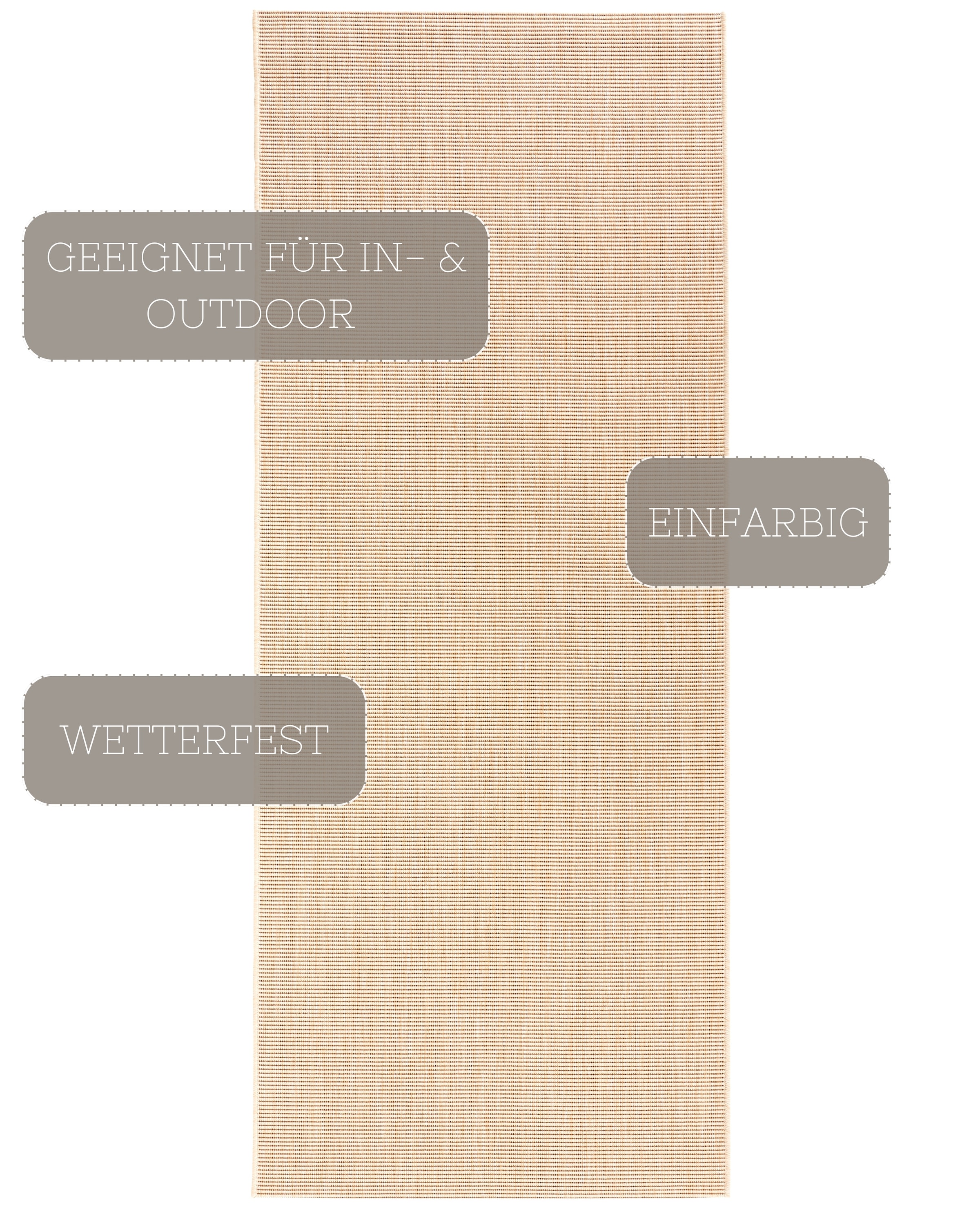 NORTHRUGS Teppich »Match«, rechteckig, 8 mm Höhe, In-& Outdoor, Kurzflor, Läufer, Modern, Unifarben, Wohnzimmer, Balkon