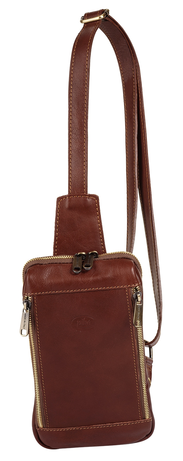 Piké Umhängetasche, echt Leder, Made in Italy