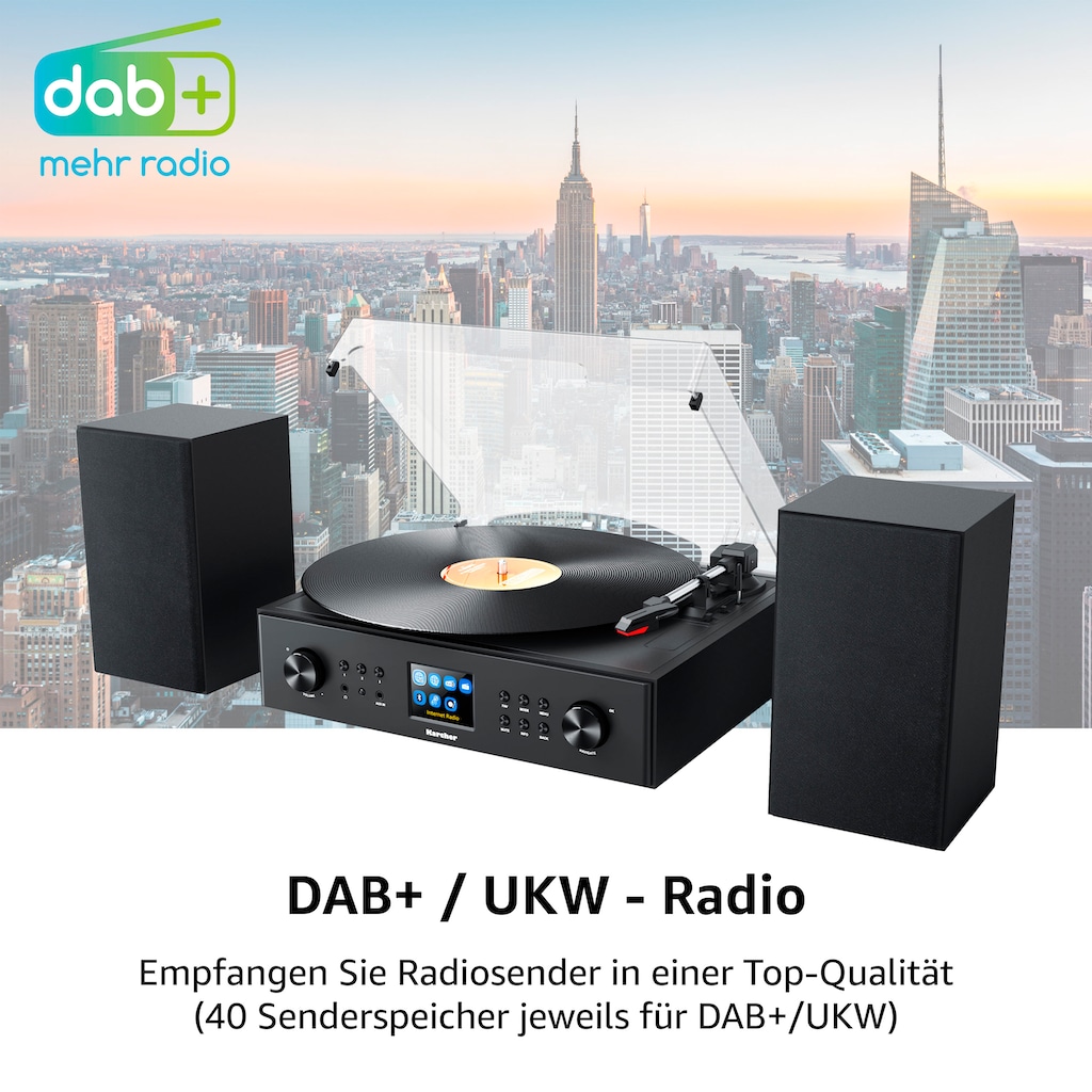 Karcher Stereoanlage »MC 8000DI«, (Bluetooth-WLAN Digitalradio (DAB+)-UKW mit RDS-Internetradio 20 W)