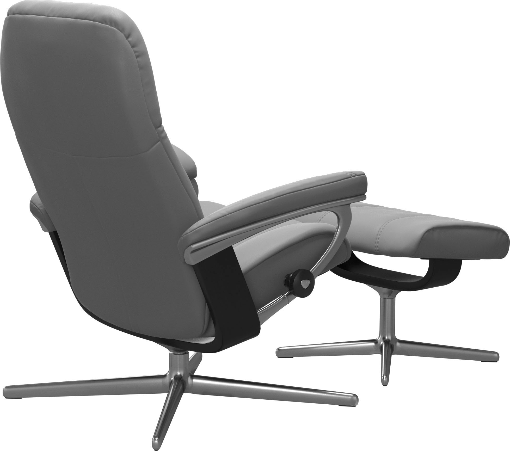 Relaxsessel STRESSLESS "Consul", grau (wild dove batick), B:78cm H:97cm T:70cm, Leder BATICK: BATICK ist ein leicht korrigiertes, durchgefärbtes und genarbtes Möbelleder, bei dem die meisten Unebenheiten und Spuren in der Regel entfernt wurden., Sessel, R 6