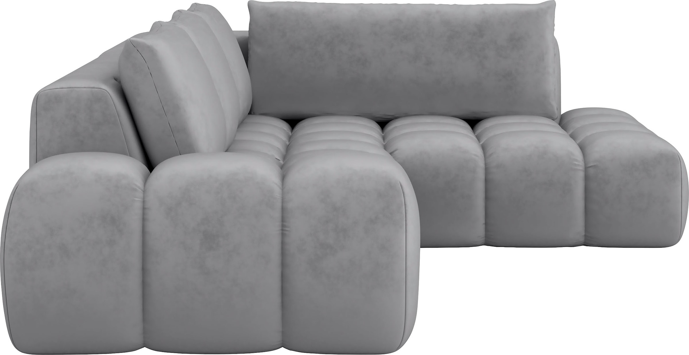 INOSIGN Ecksofa »AZITA Designsofa, elegant und bequem L-Form, Bubble-Optik«, lose Rückenkissen, traumhafte Steppung, Maße B/T/H: 352/210/72 cm