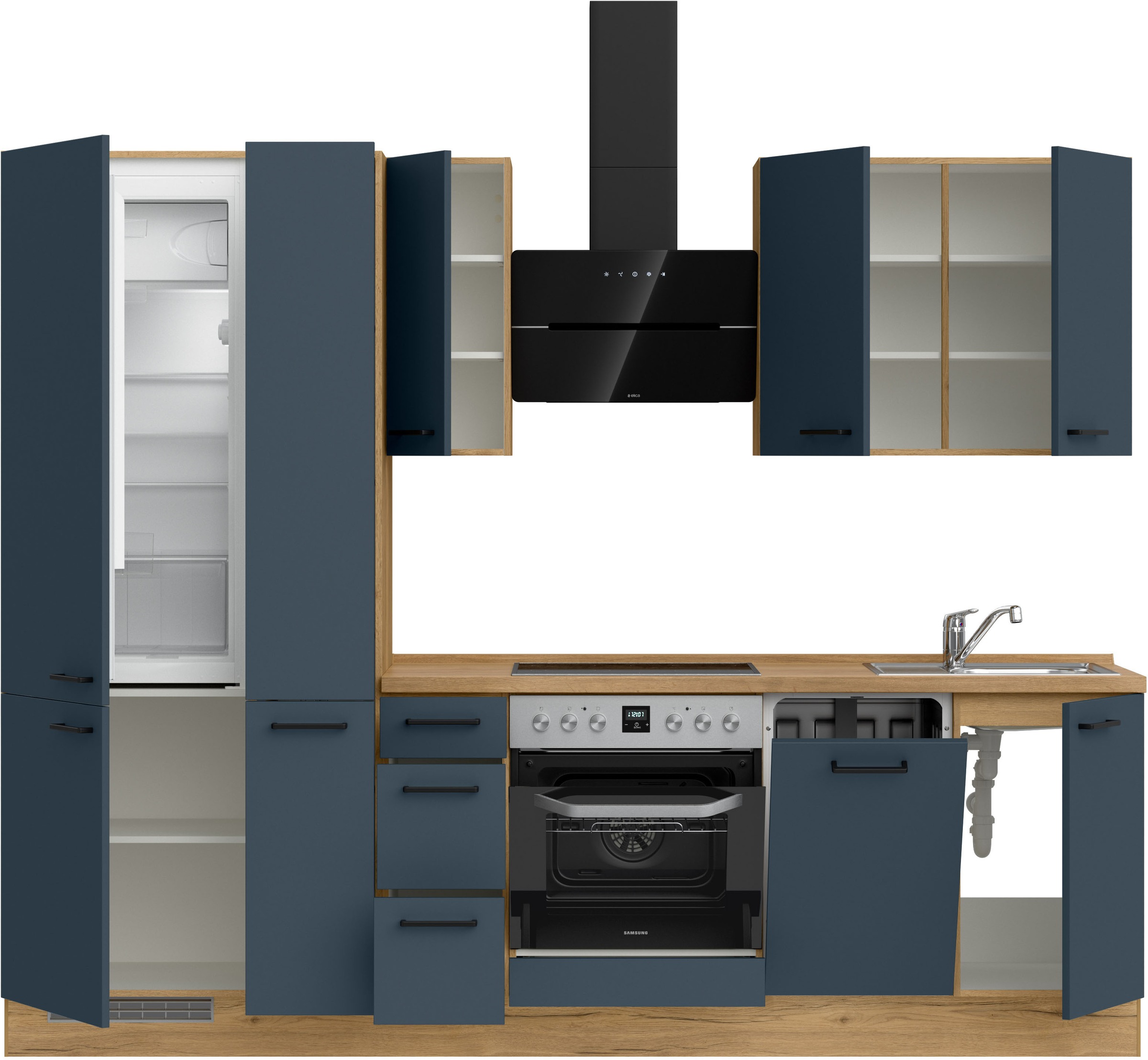nobilia® Küchenzeile »"Easytouch II"«, vormontiert, Ausrichtung wählbar, Breite 270 cm, wahlw. mit E-Geräten