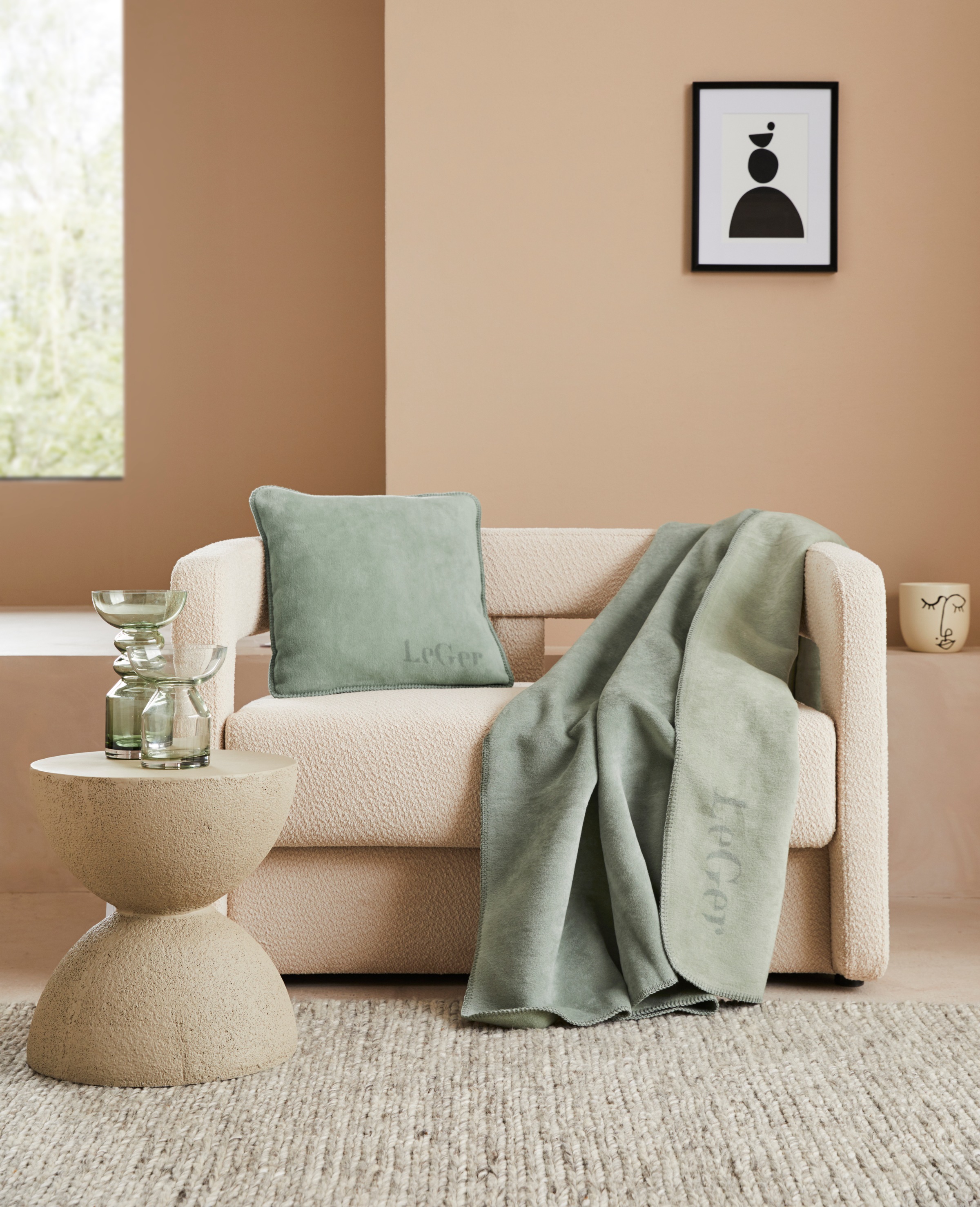 LeGer Home by Lena Gercke Wohndecke "Anisa" mit modernem Schriftzug, Kusche günstig online kaufen