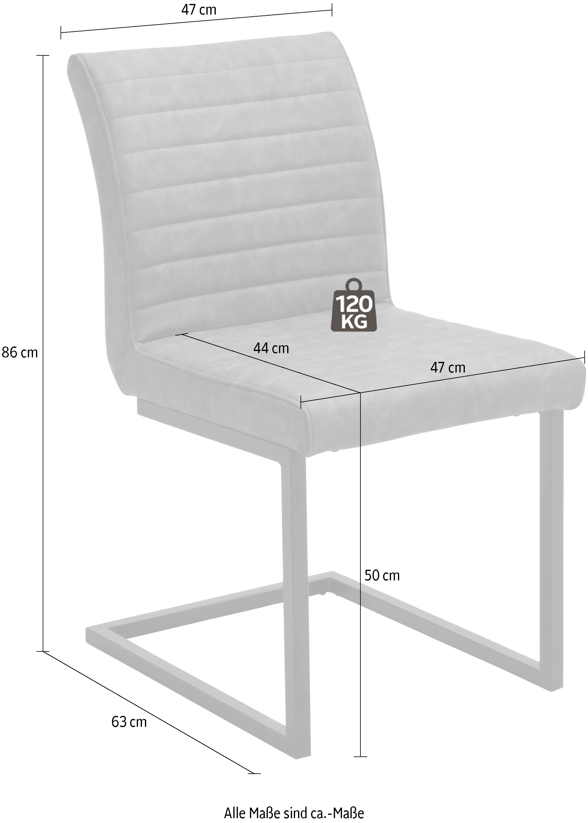 MCA furniture Esszimmerstuhl »Kian«, (Set), 2 St., Vintage Kunstleder mit  oder ohne Armlehne, Stuhl belastbar bis 120 kg kaufen | BAUR