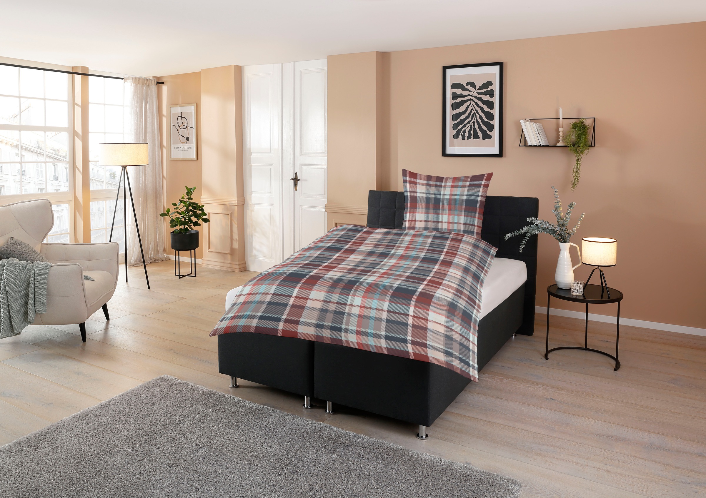 CASATEX Bettwäsche "Silan" 2 Stk. zeitloses,rustikales Design, markante Kar günstig online kaufen