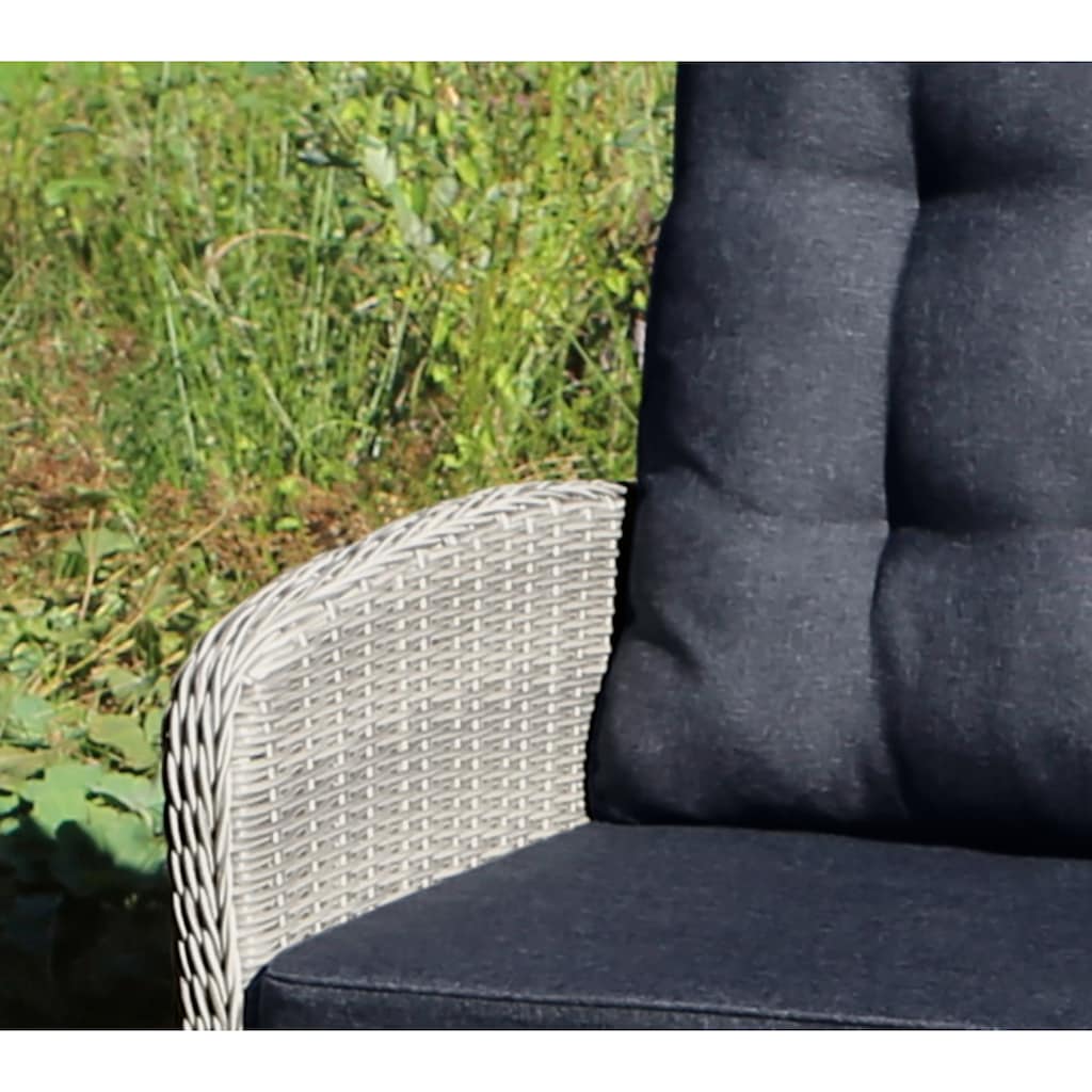 Destiny Gartenlounge-Set »MERANO«, (11 tlg.), Polyrattan, 2 Sessel, 2er Sofa, 1 Tisch 120x77x66cm, inkl. Auflagen