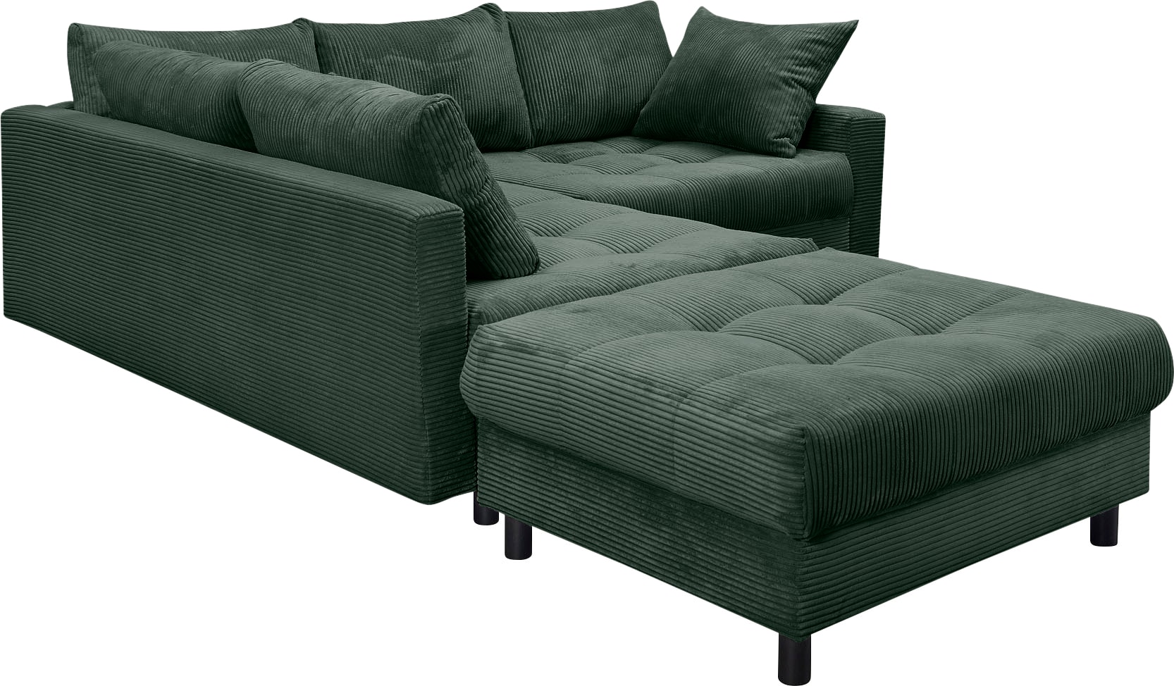 Home affaire Ecksofa »Toni L-Form«, (Cord-Bezug), Ottomane beidseitig montierbar, Federkern-Polsterung