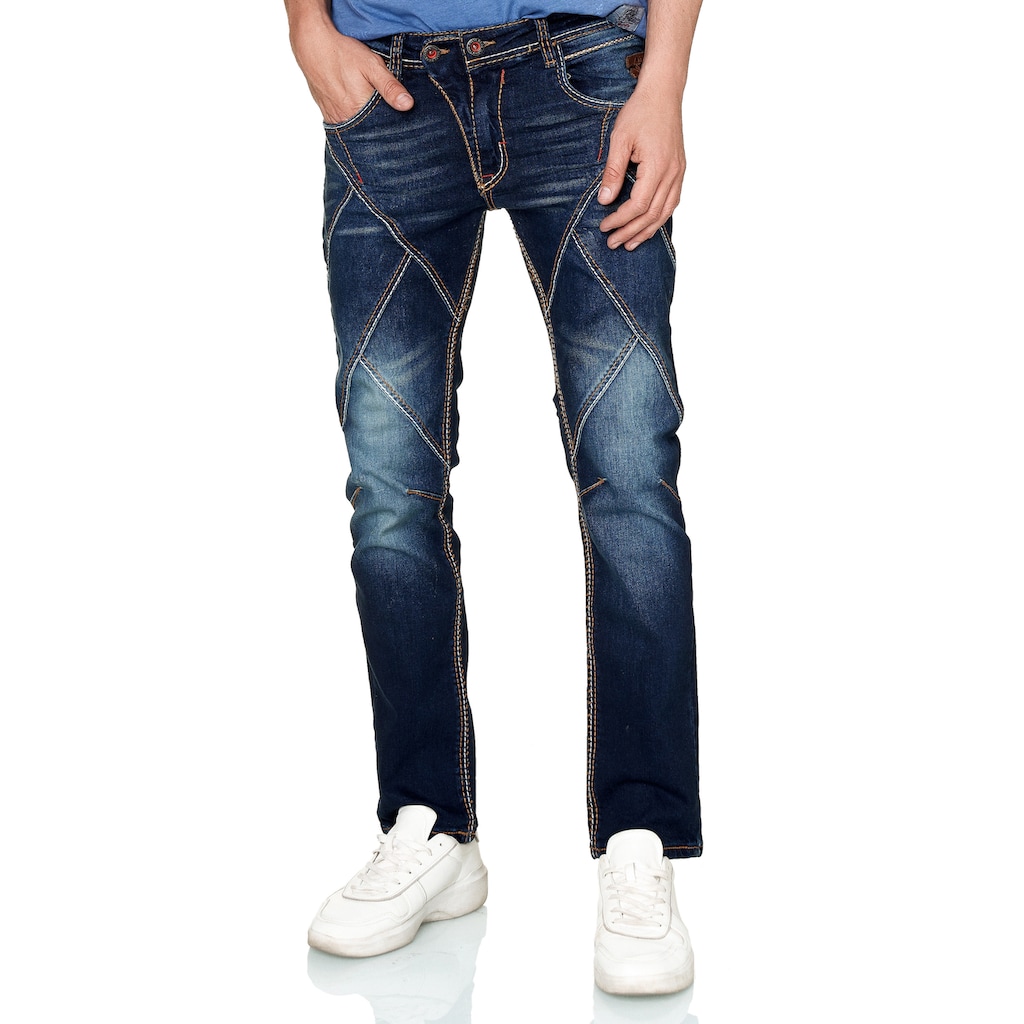 Rusty Neal Straight-Jeans »Alpine«, im Patchwork-Style