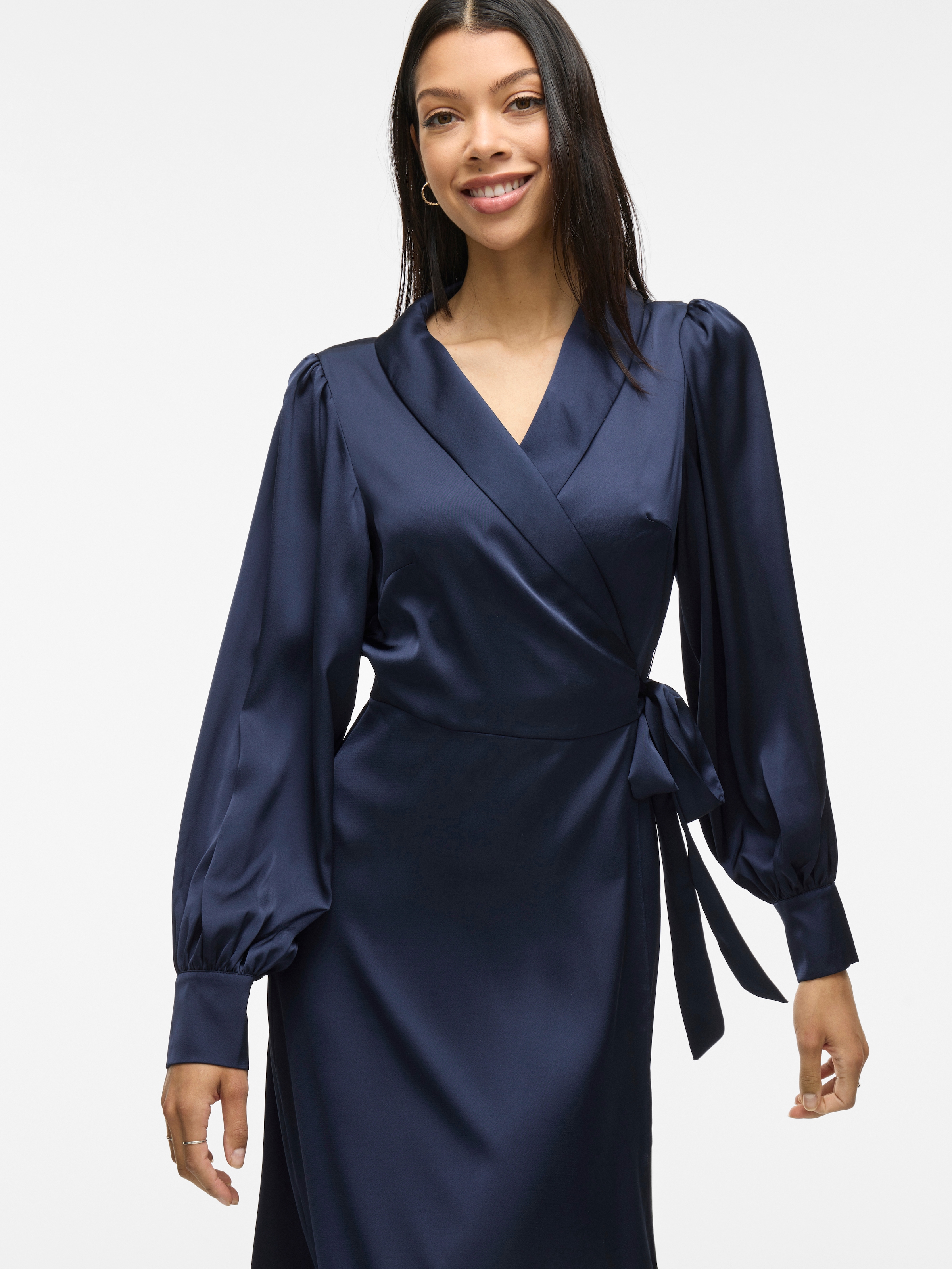 Vila Maxikleid "VIENNA RAVENNA ANKLE WRAP DRESS-NOOS/OC" Kunstfaser, regular fit