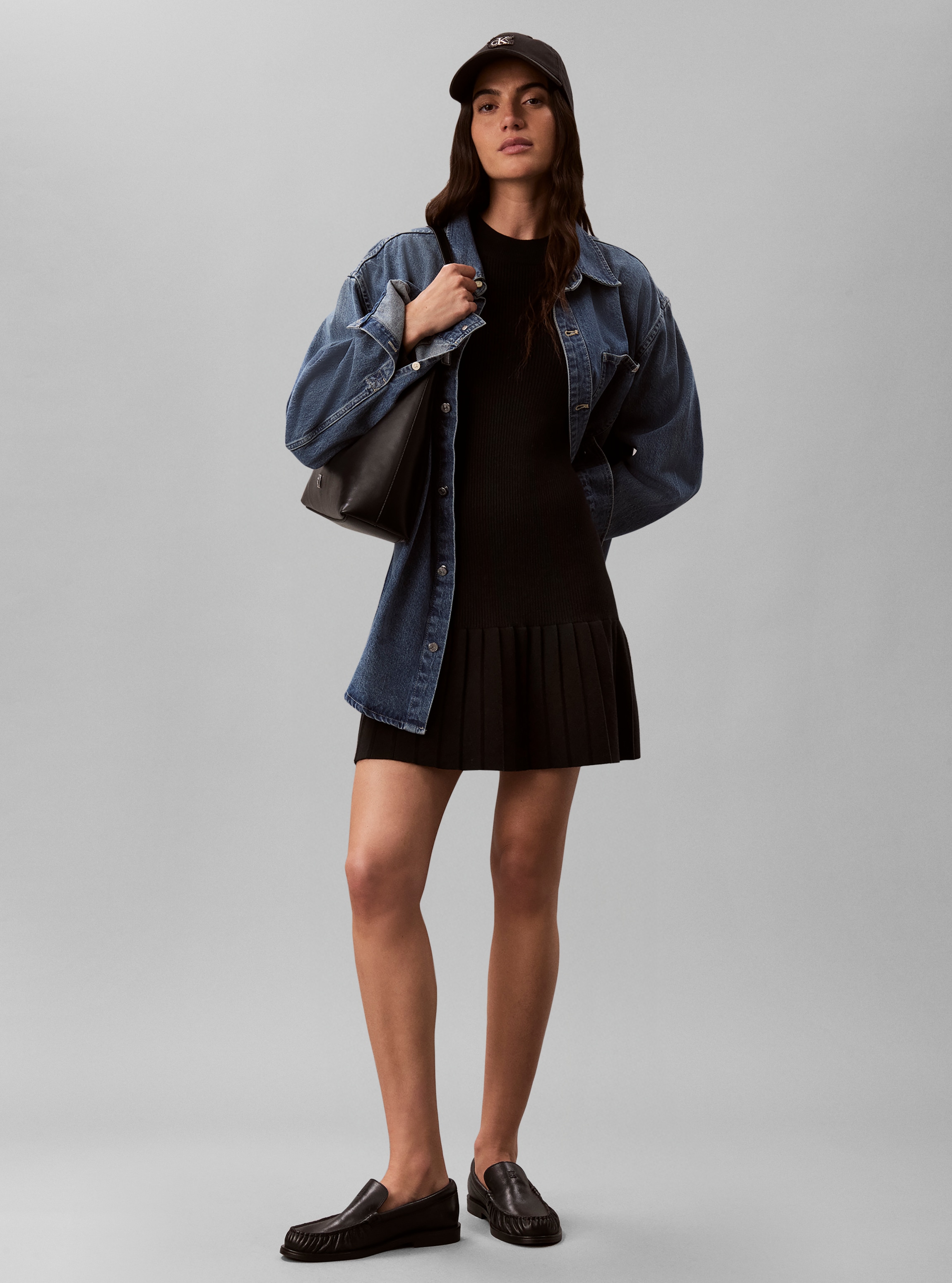 Calvin Klein Jeans Minikleid »MOCKNECK MINIDRESS« Ohne Tasche Regular fit mit Falten