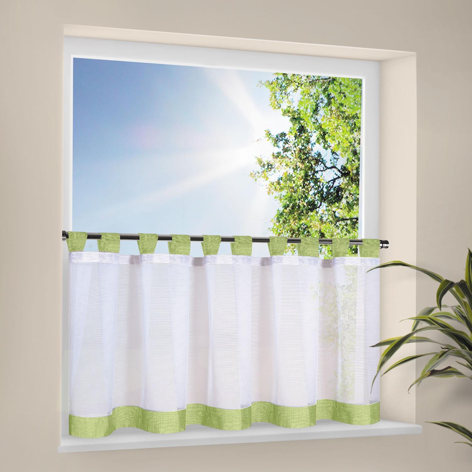 Happy Home Scheibengardine "CARA" Schlaufen 1 Stk. tlg. HxB: 50x150, Webwar günstig online kaufen