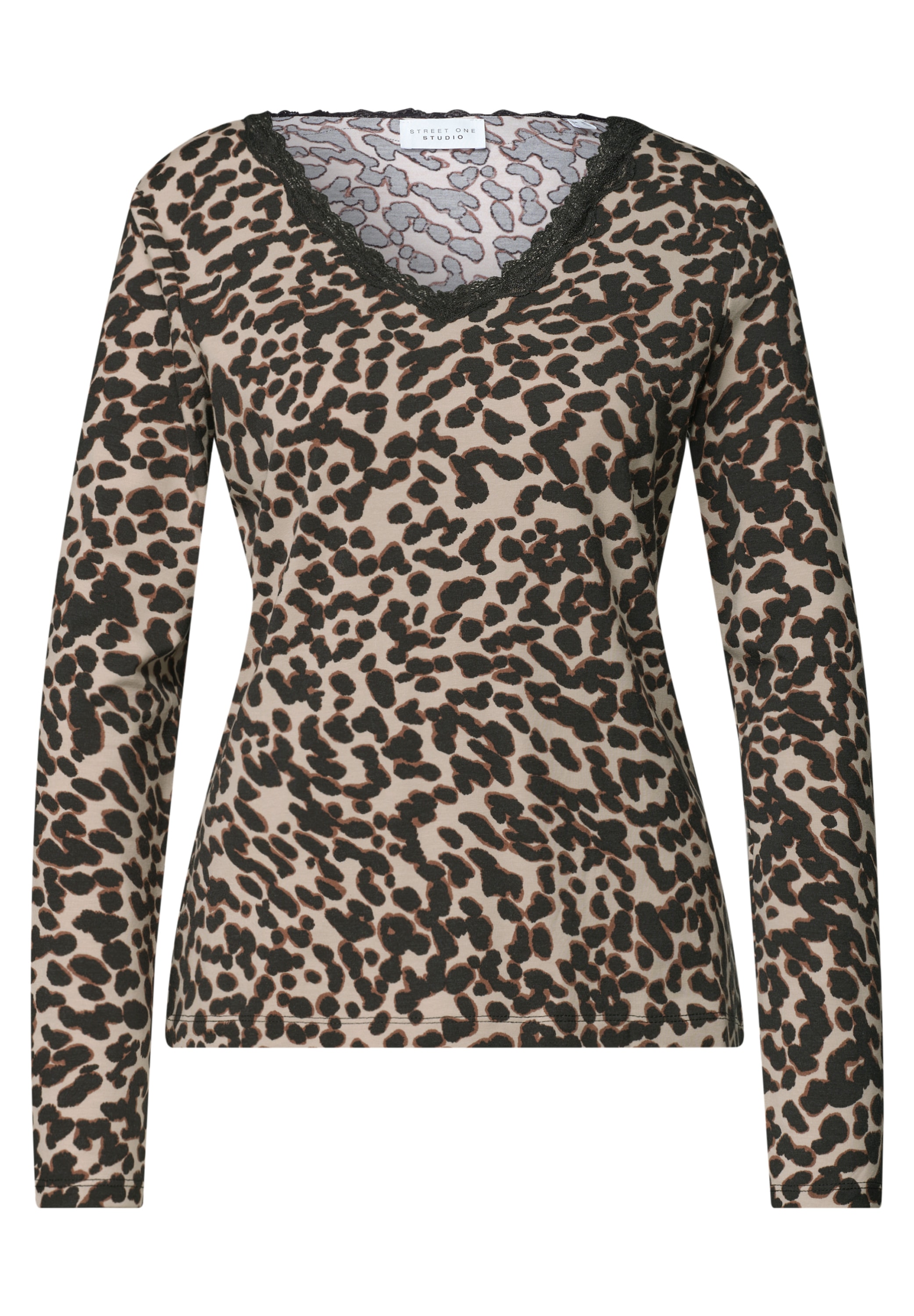 STREET ONE STUDIO Langarmshirt mit Spitzendetails