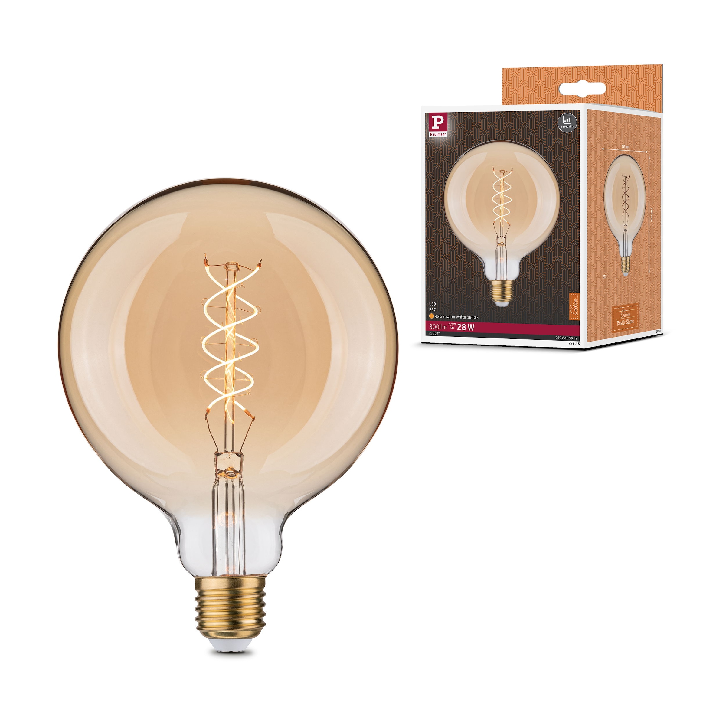 Paulmann LED-Leuchtmittel »Rustic Shine G125 300lm 4,2W 1800K S gold 230V« E27 1 Stk.