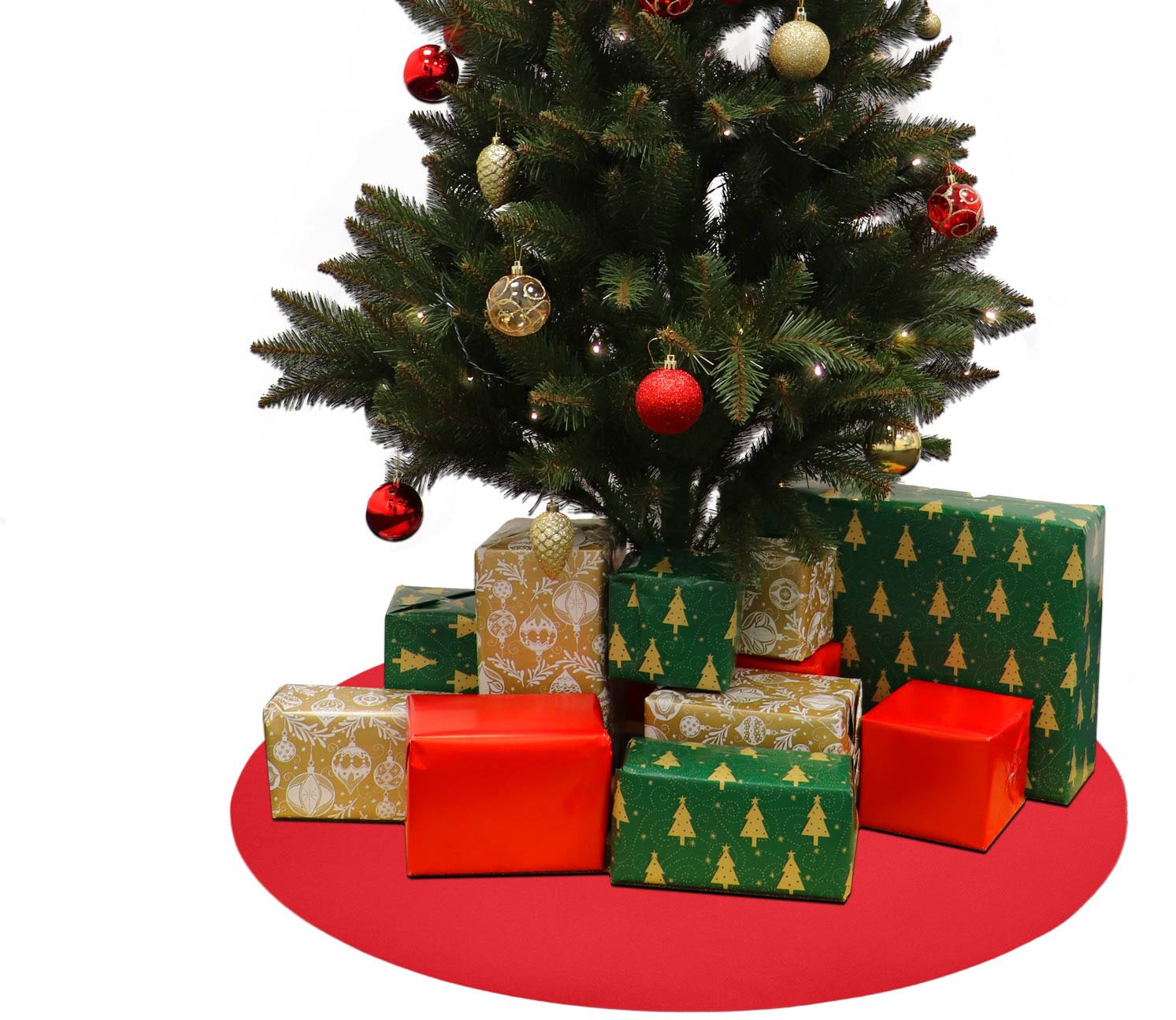 Primaflor-Ideen in Textil Baumteppich "Weihnachtsbaum & Adventskranz Unterl günstig online kaufen