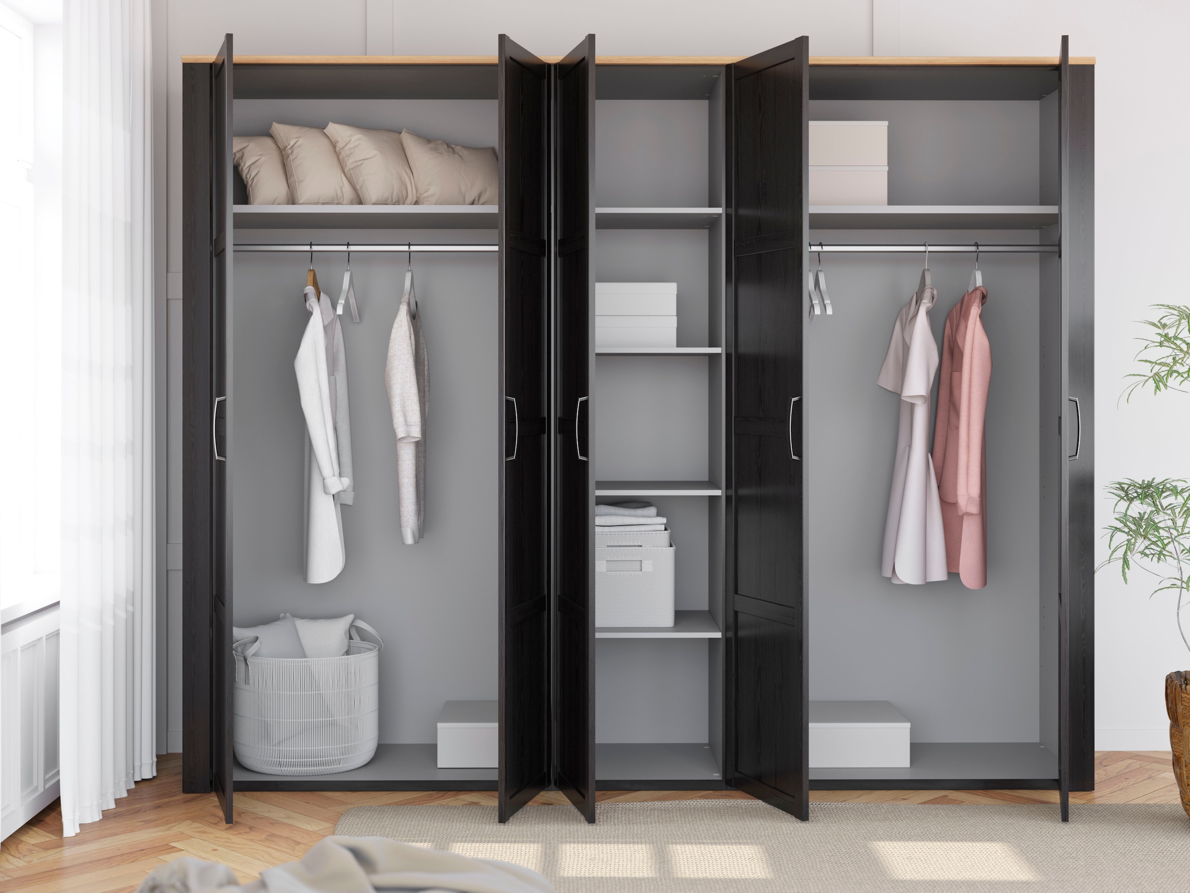 FORTE Kleiderschrank »Bohol« Höhe 214 cm, 5türig , SoftClose
