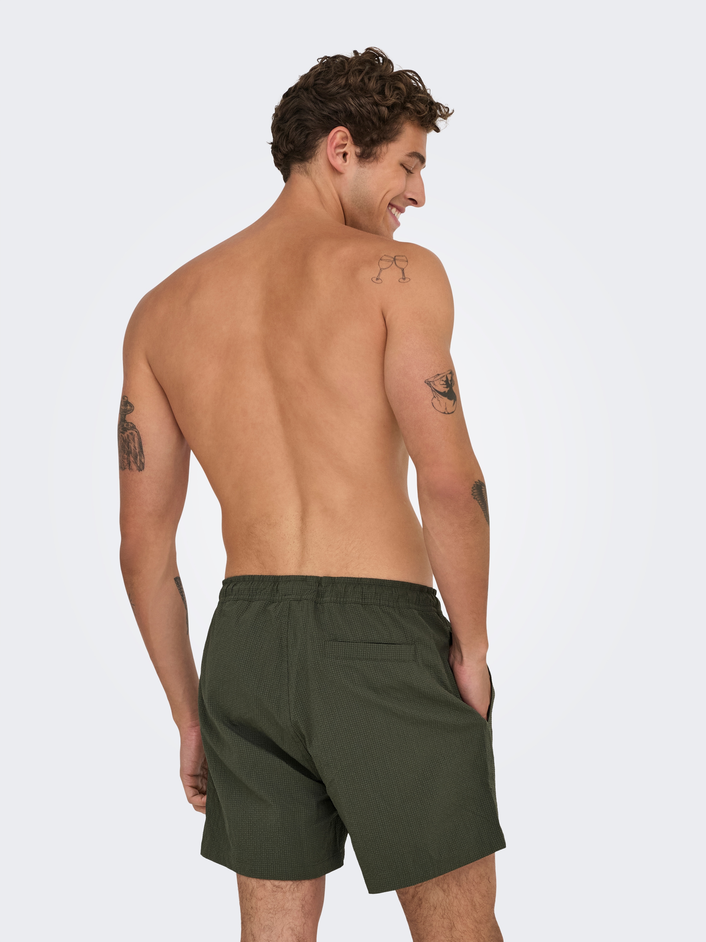 ONLY & SONS Badeshorts »ONSTED LIFE SOLID SEERSUCKER SWIM NOOS«