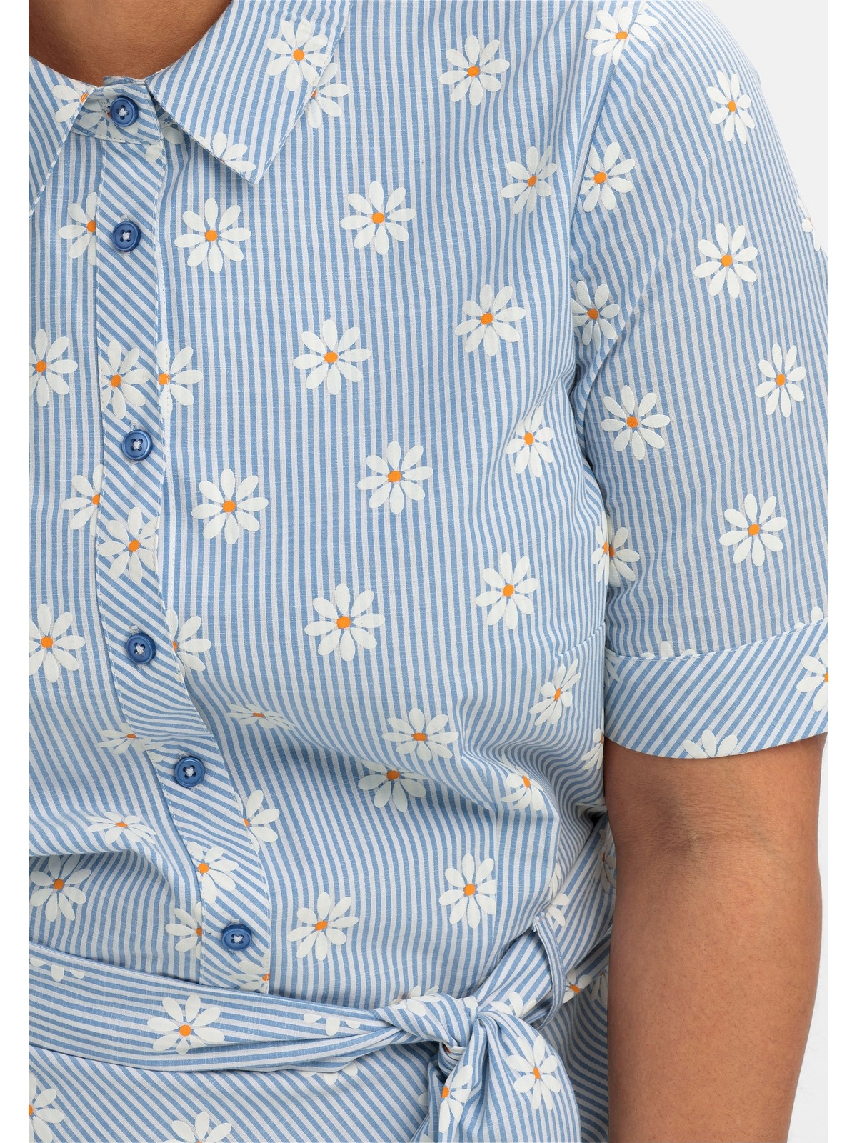 sheego by Joe Browns Tunikakleid »Große Größen«, mit Streifen und Blütenprint