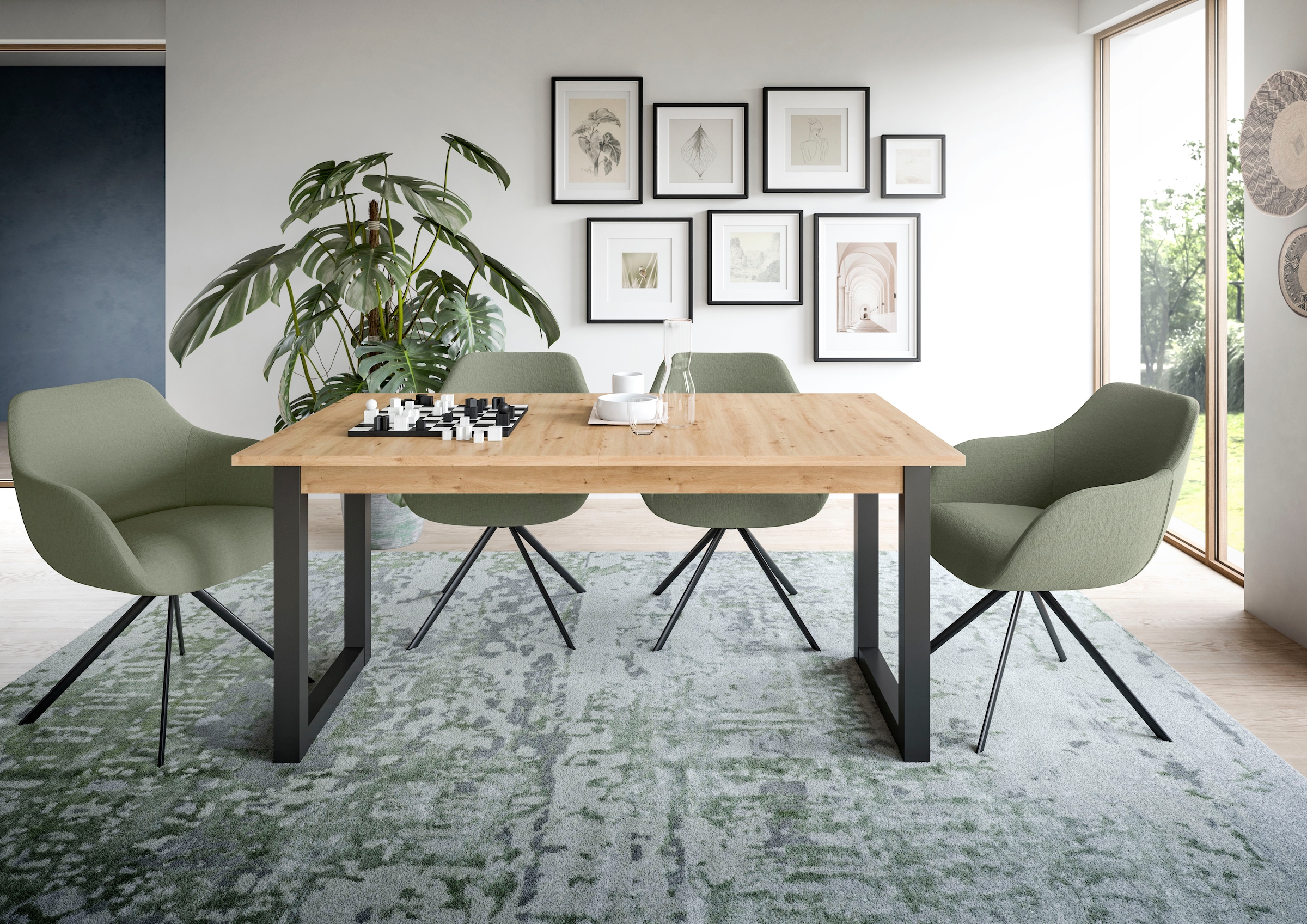 INOSIGN Esstisch »Rail, ausziehbar 150 -190 cm, inklusive 40 cm Einlegeplatte«, Kufengestell, Küchentisch, Esszimmer, Küche