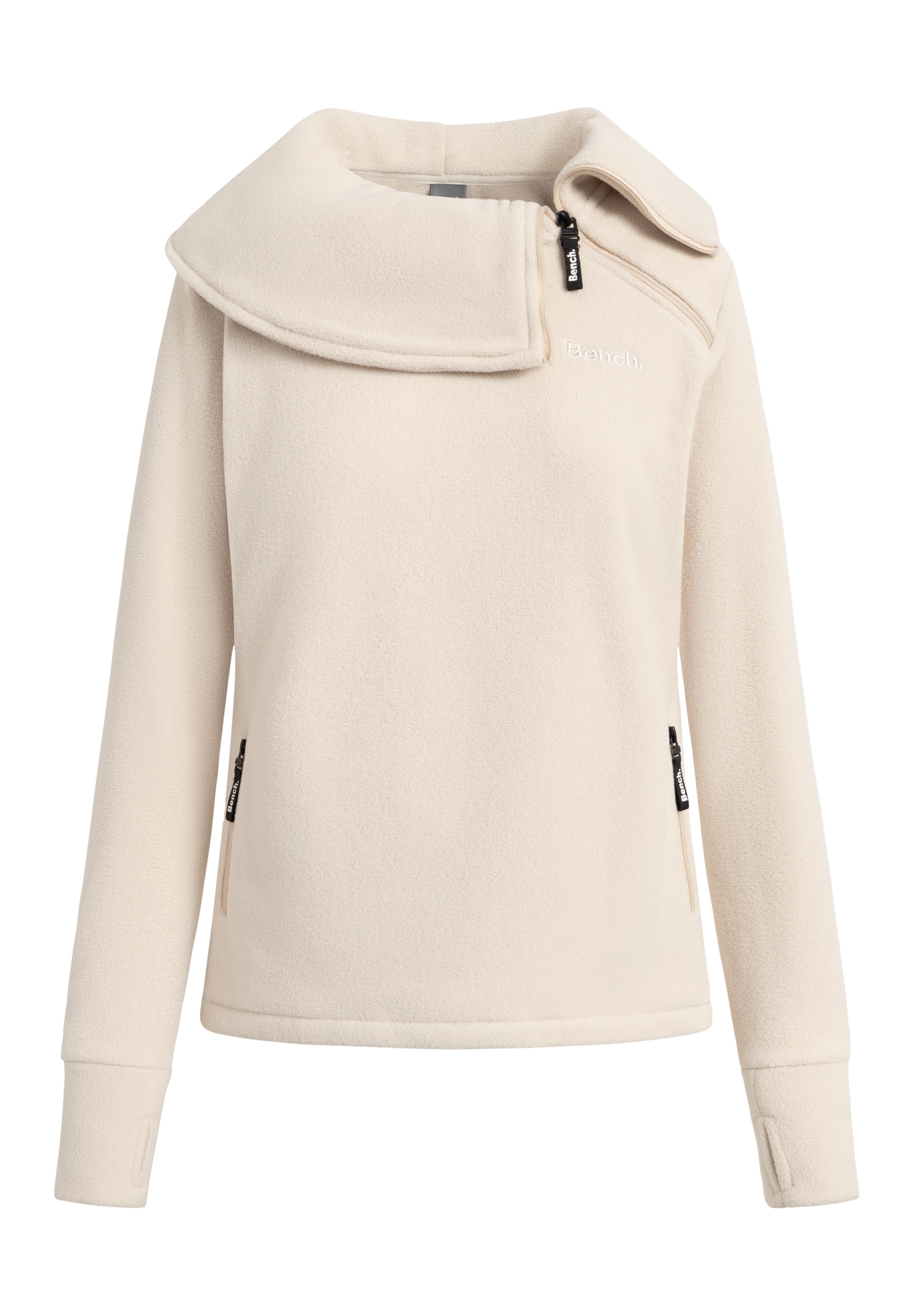 Bench. Fleecepullover »APRILLE«, warmes, tailliertes Fleeceshirt mit Troyerkragen und Seitentaschen