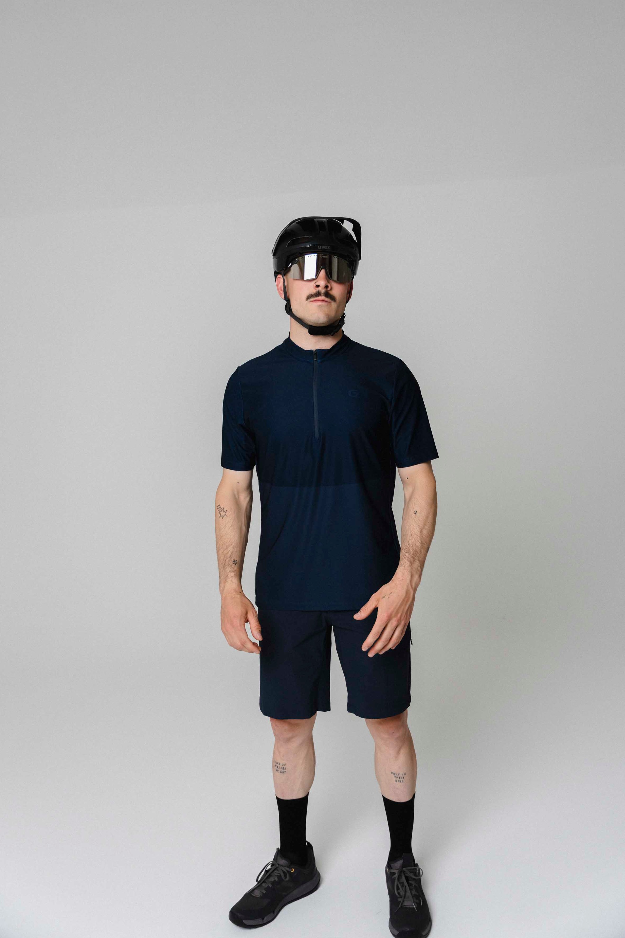 Gonso Radtrikot »SITIVO Jersey Blue M« Herren Fahrradtrikot mit Rückentasche, Half-Zip Trikot, Loose Fit