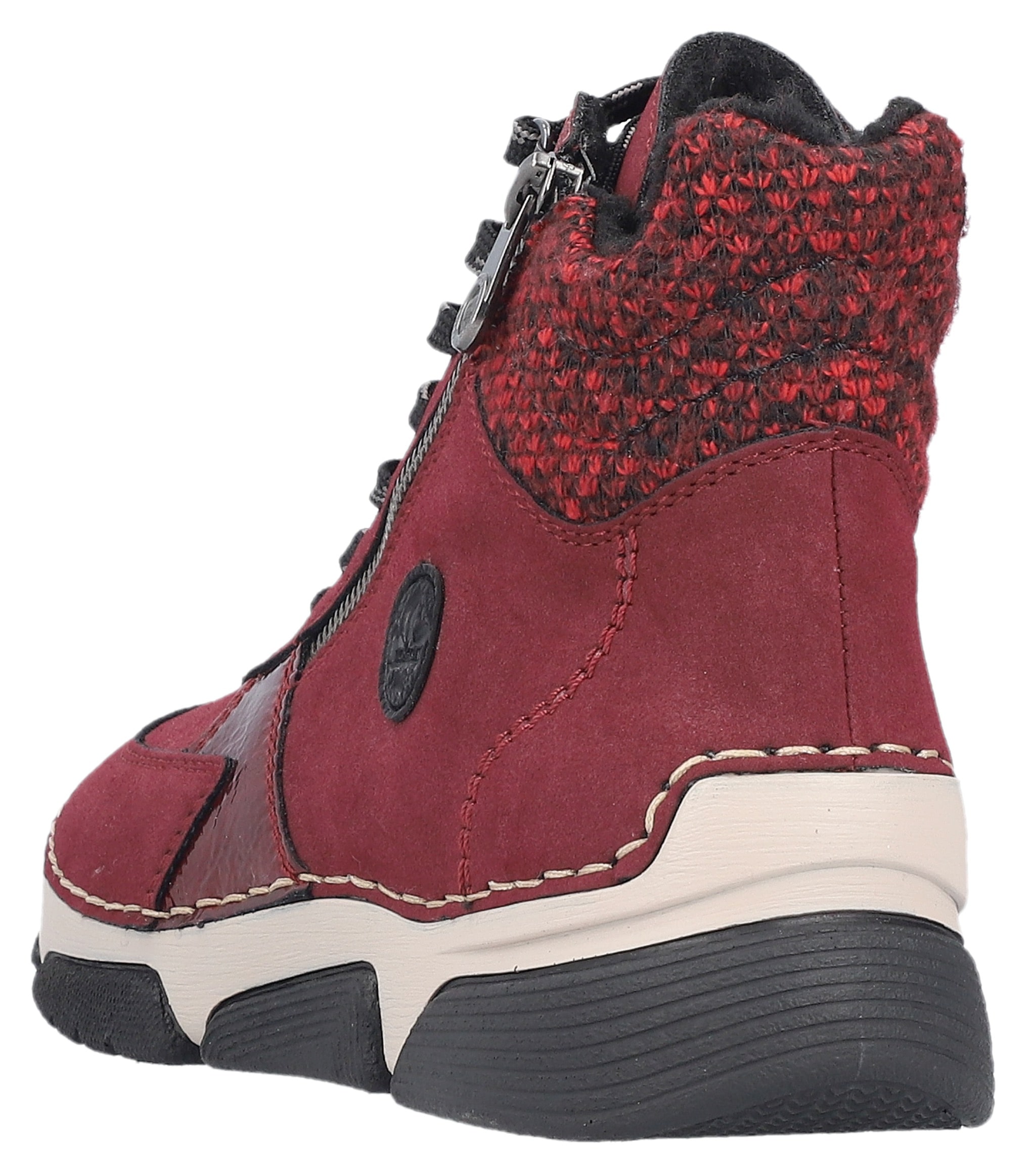 Rieker Winterboots, Schnürstiefelette, Schnürboots mit Textil-Besatz am Schaftrand