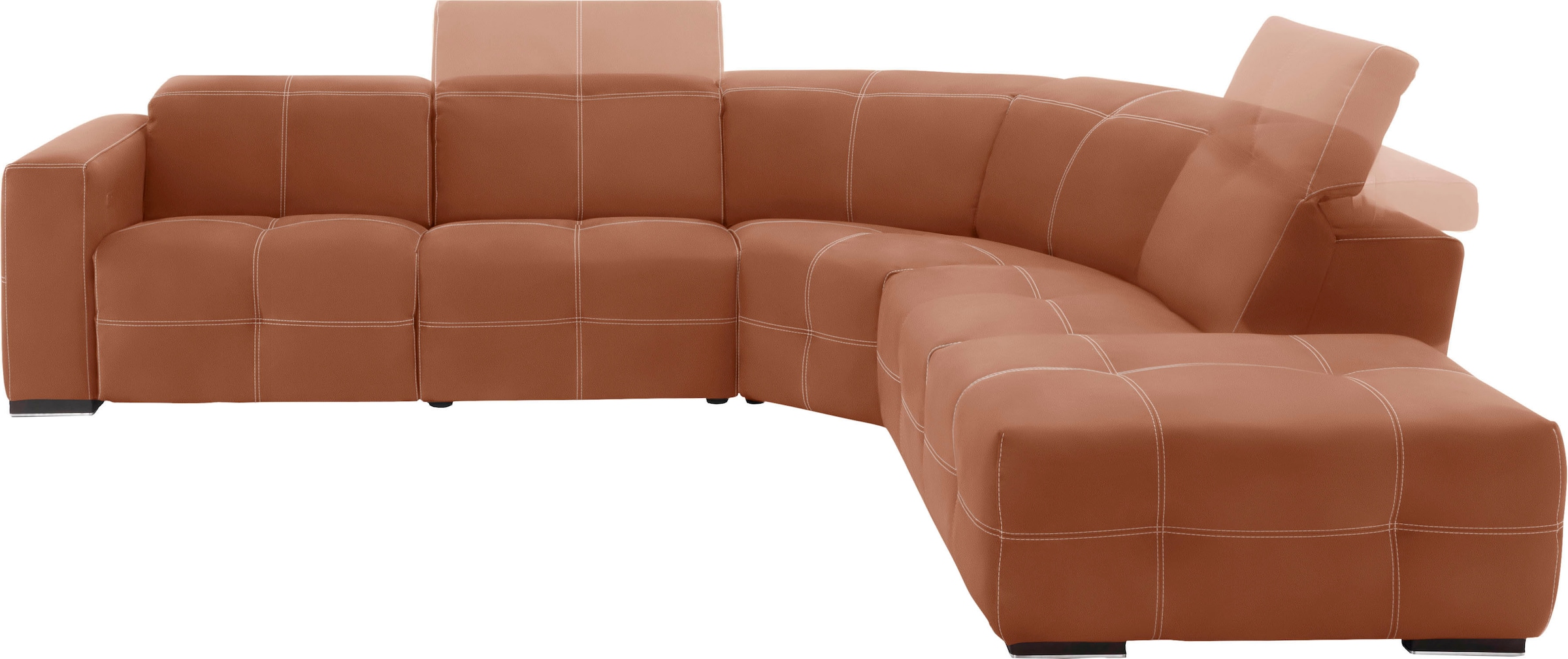 Egoitaliano Ecksofa "Sauvanne, Designsofa der Extraklasse, elegant und bequem, L-Form" wahlweise mit elektrischer Relaxfunktion, Kopfteilverstellung