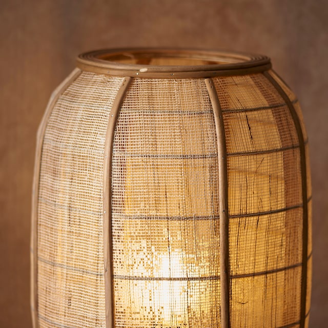 Brilliant Stehlampe »Tanah«, 1 flammig-flammig, Dreibein, 134 cm Höhe, Ø 46  cm, E27, Metall/Textil/Holz, schwarz/natur günstig kaufen | BAUR