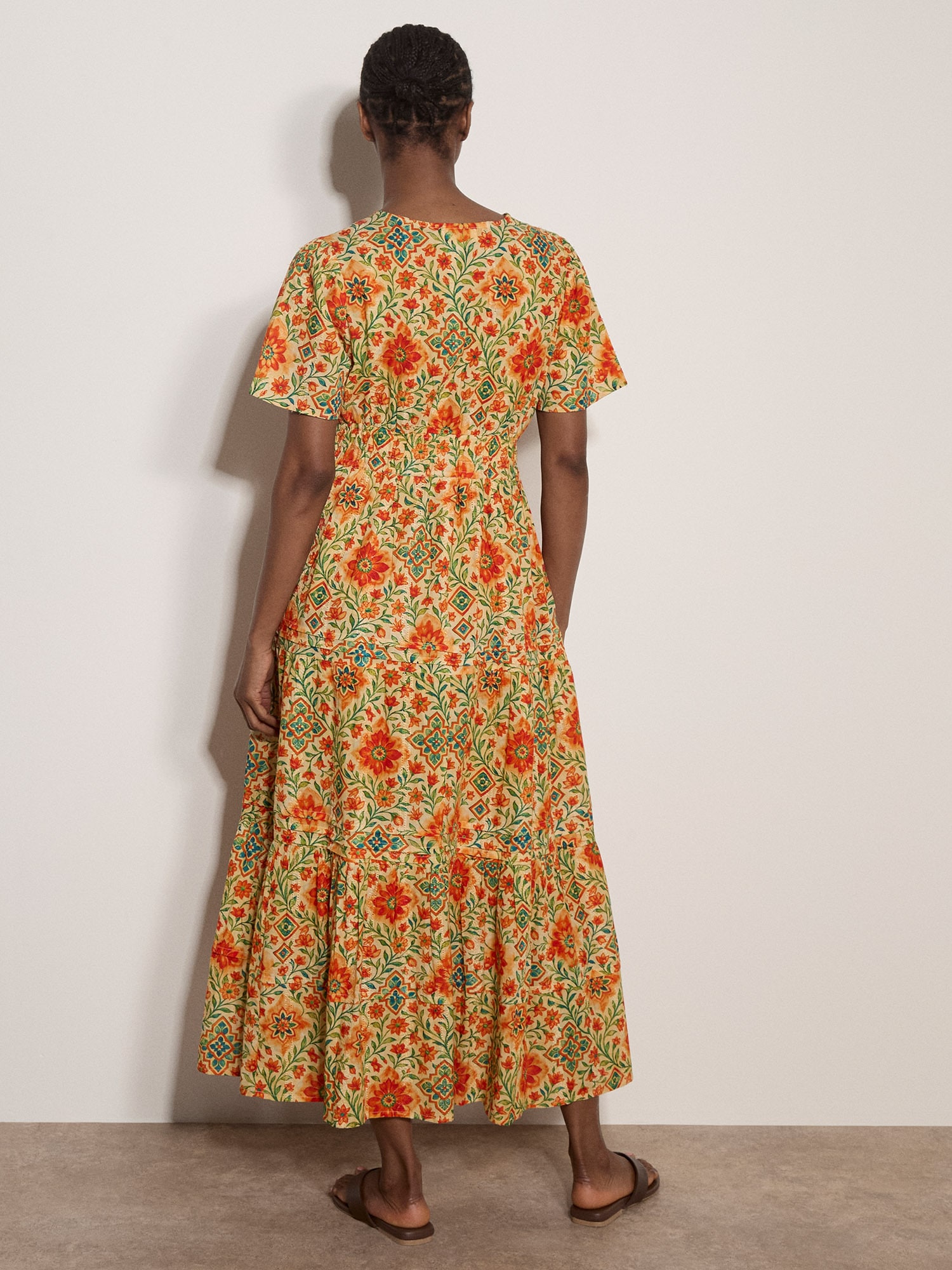 Apricot Druckkleid »Blumenkleid« mit Volant