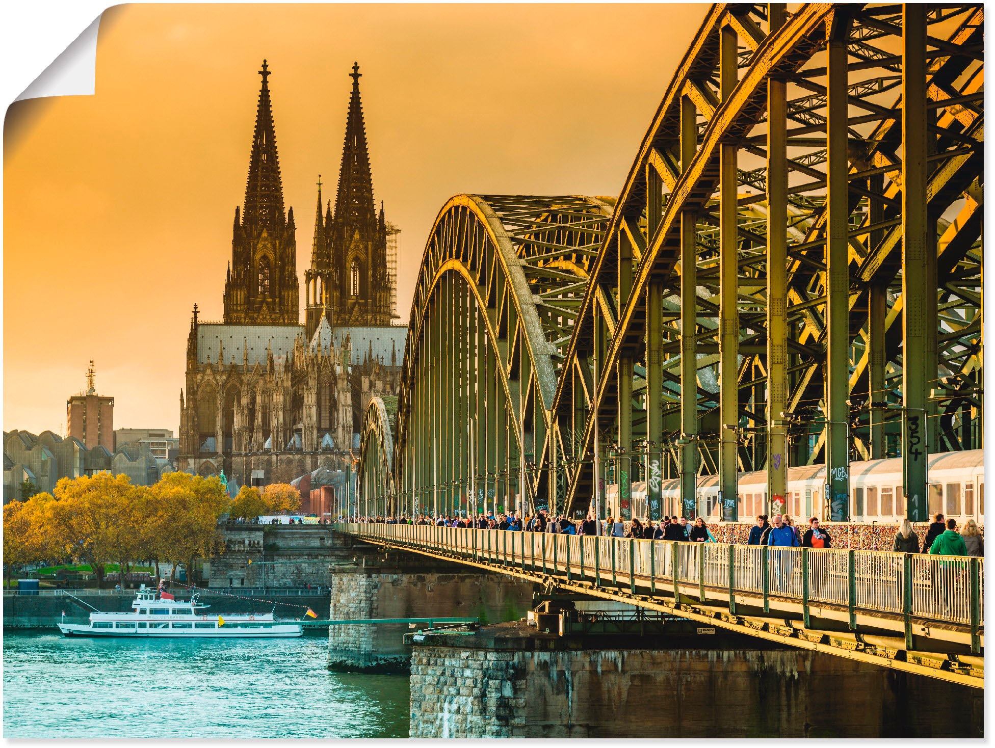 Artland Wandbild »Kölner Dom mit Hohenzollernbrücke«, Deutschland, (1 St.),  als Alubild, Leinwandbild, Wandaufkleber oder Poster in versch. Größen  bestellen | BAUR