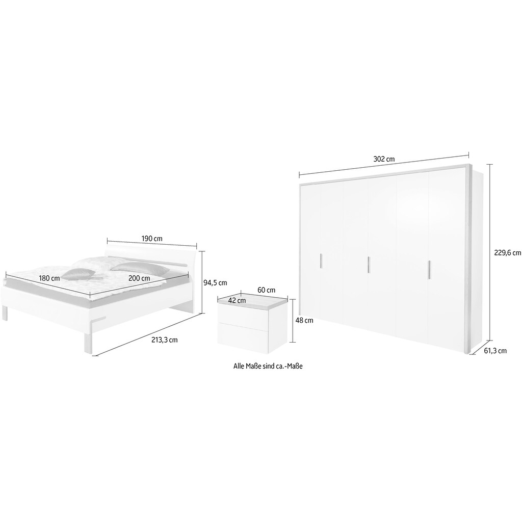 hülsta Komplettschlafzimmer »DREAM«, (Spar-Set, 4 St.)