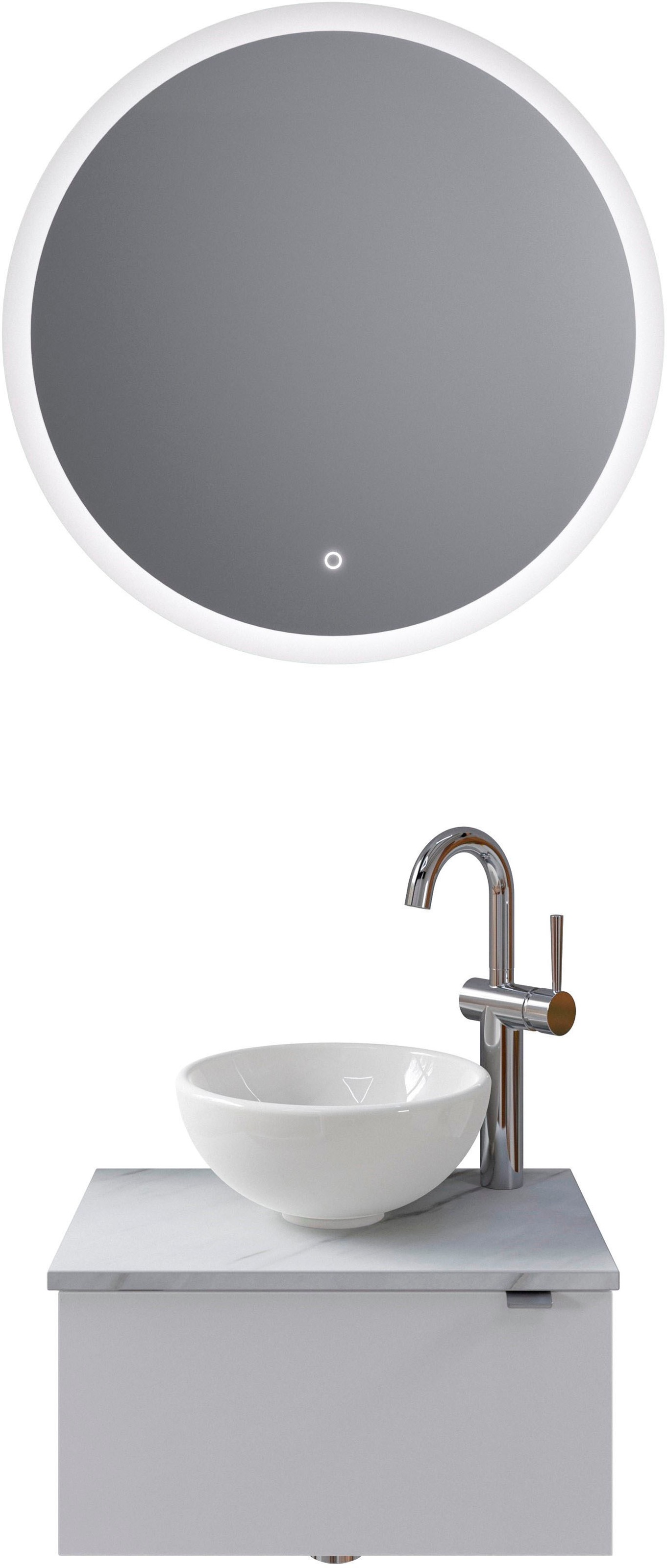 Saphir Badmöbel-Set "Serie 6915" 4 Stk. tlg. Gäste-Bad, mit LED-Spiegel und günstig online kaufen