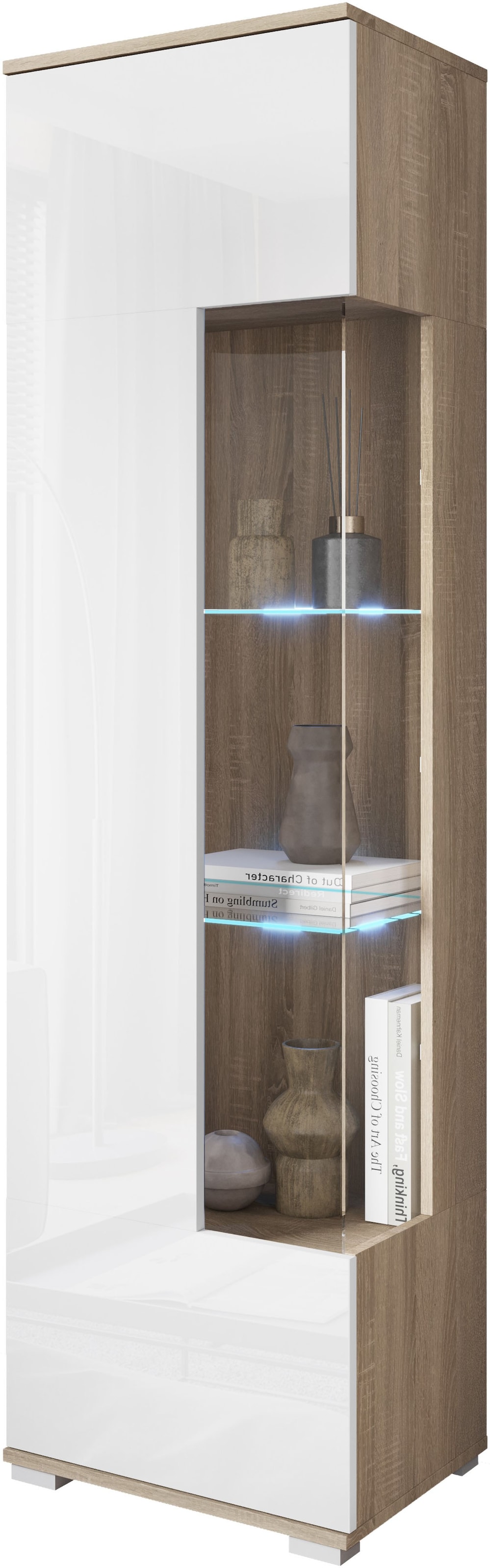 INOSIGN Vitrine »Kenia, stehend und hängend, Türanschlag wechselbar«, (1 St.), Vitrineschrank mit Glastüren 160 cm Höhe