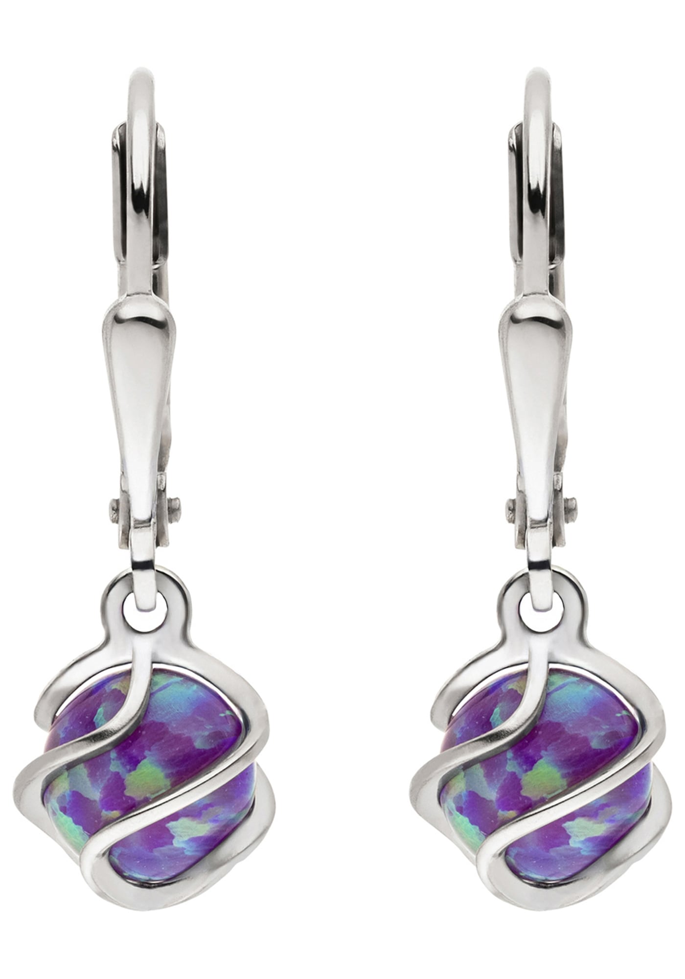 JOBO Paar Ohrhänger »Ohrringe 23 mm« 925 Silber mit Opal